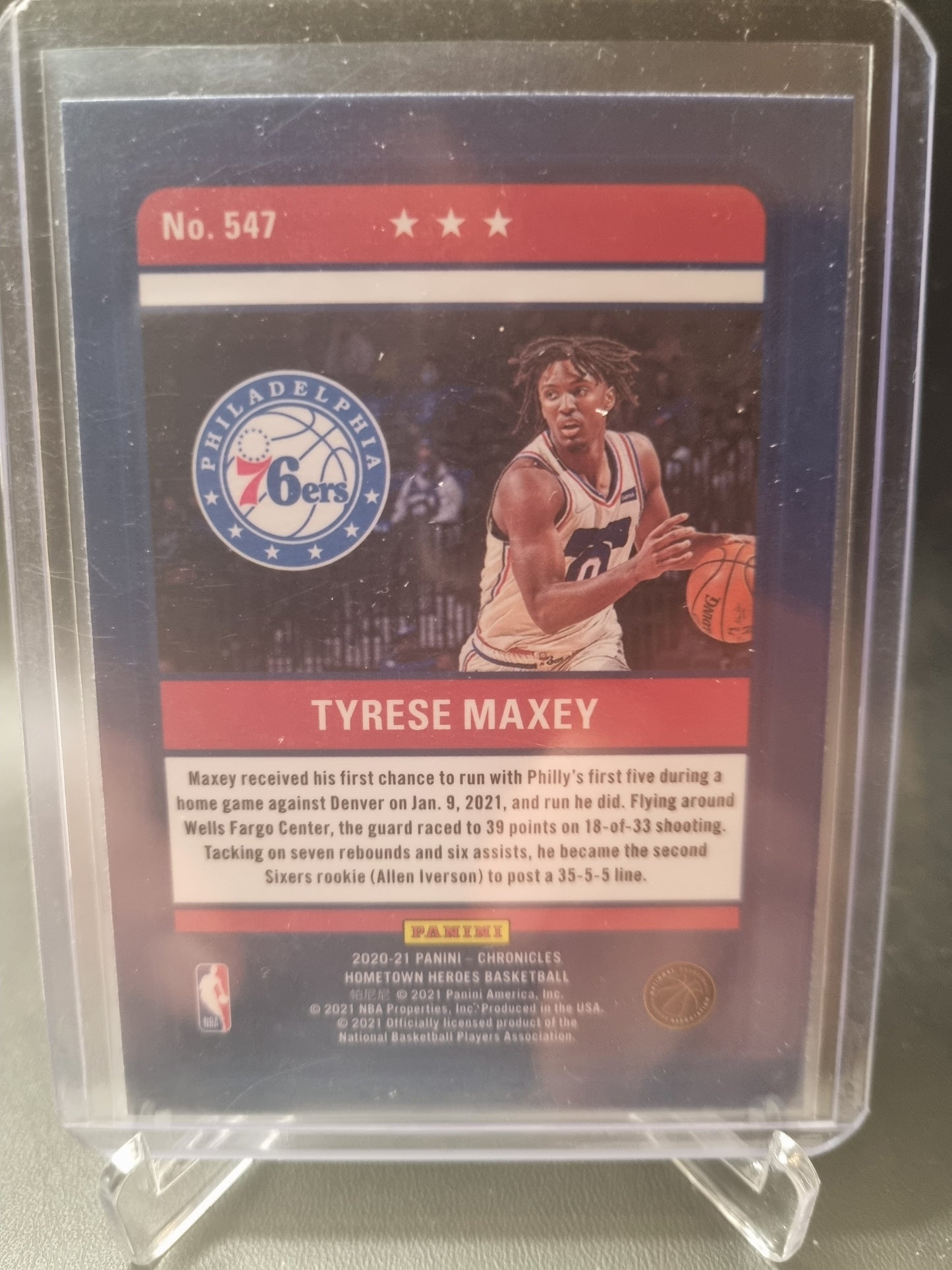 2020-21 Panini Chronicles #547 Tyrese Maxey Rookie Card Home Town Heroes