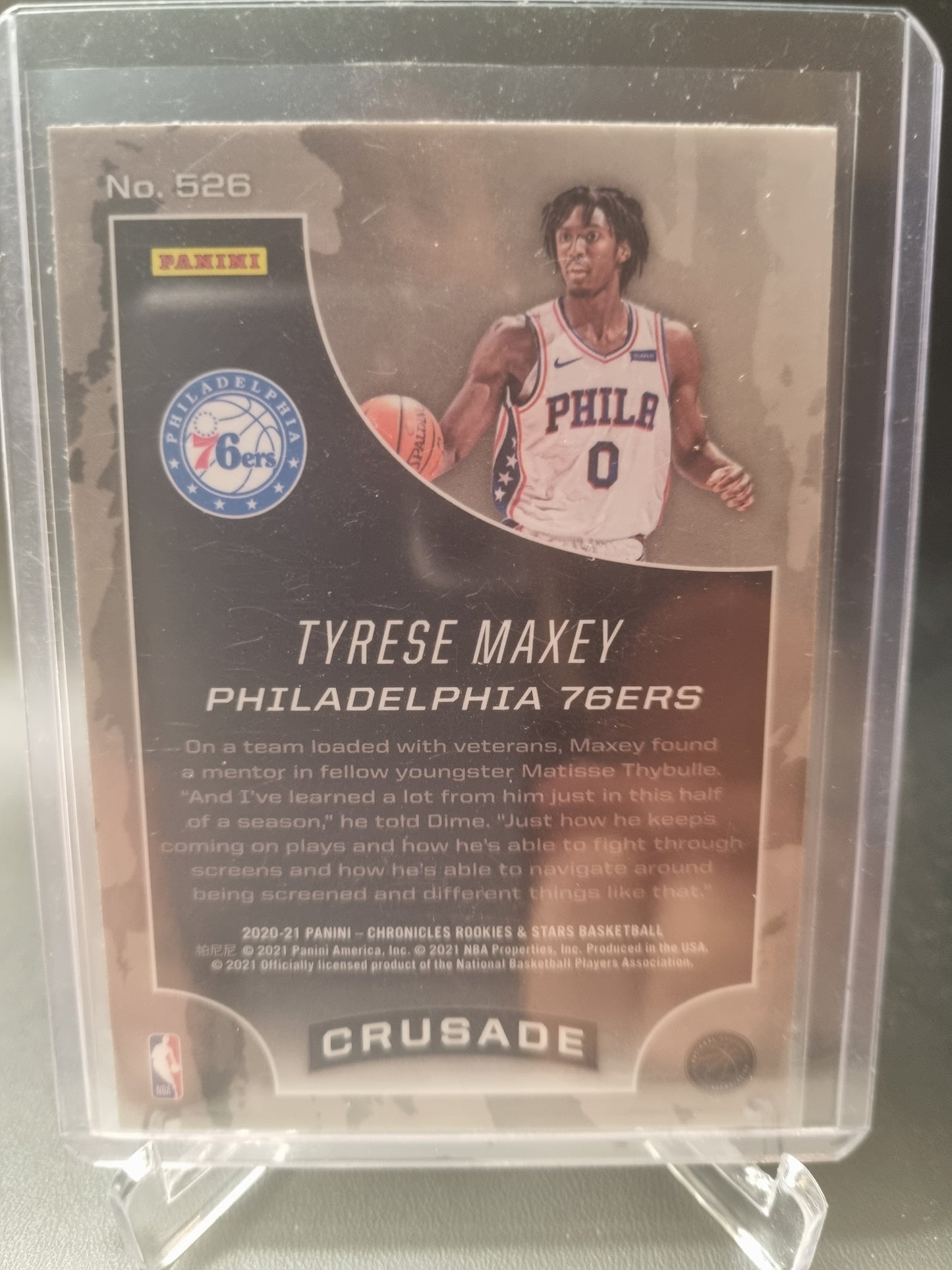 2020-21 Panini Chronicles #526 Tyrese Maxey Rookie Card Rookies And Stars Crusade