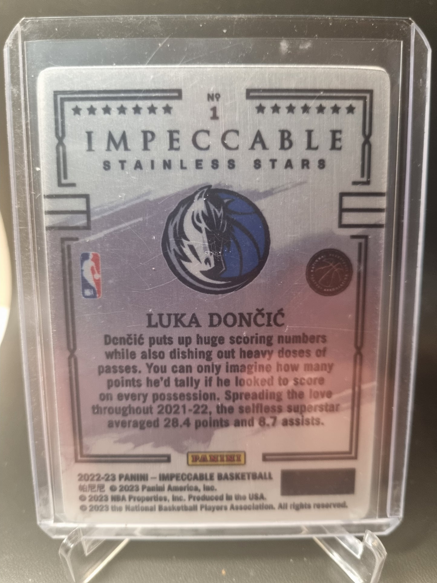 2022-23 Panini Impeccable #1 Luka Doncic Stainless Stars