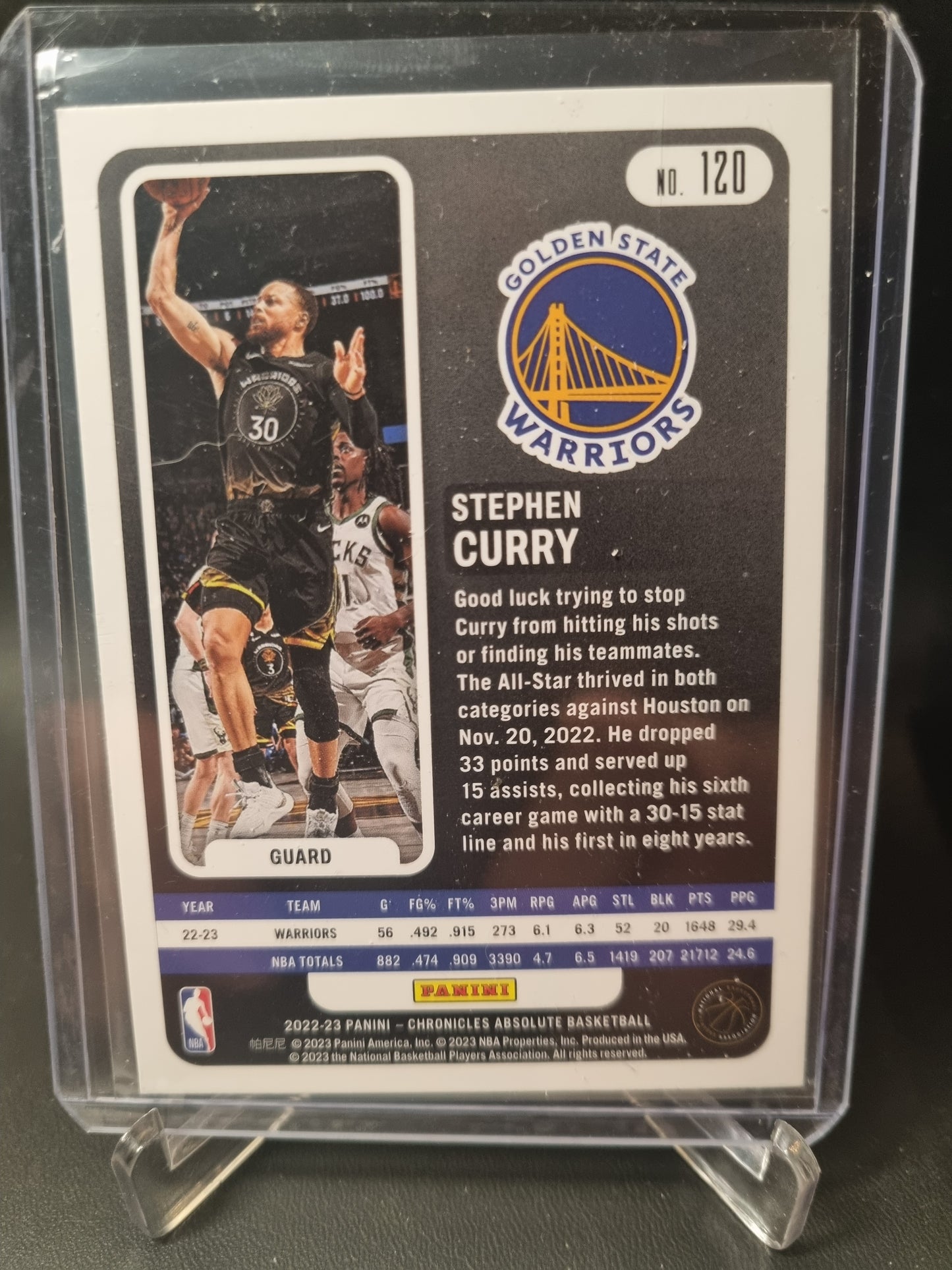 2022-23 Panini Chronicles Absolute #120 Stephen Curry Absolute Memorabilia Asia