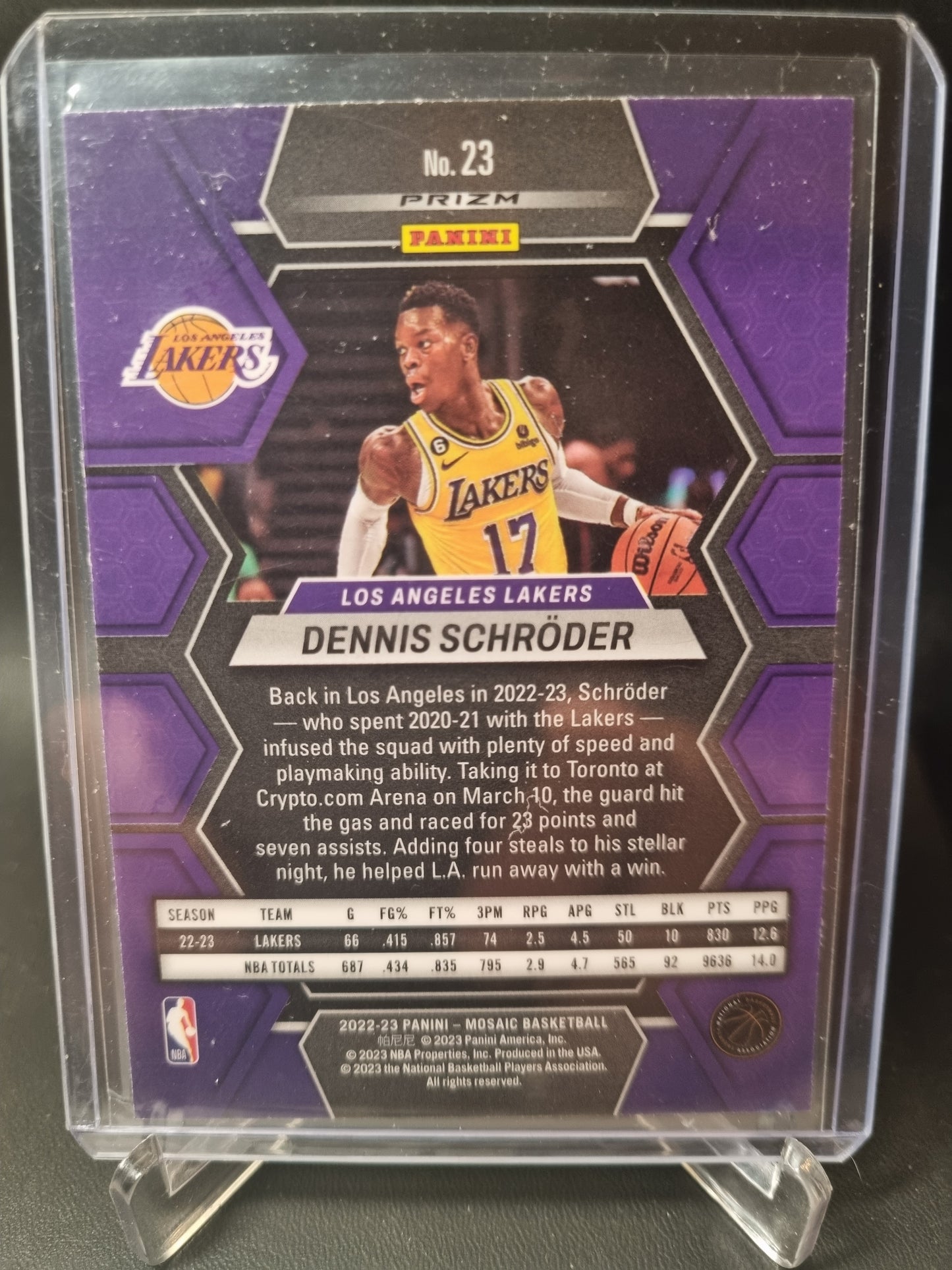 2022-23 Panini Mosaic #23 Dennis Schroder Silver Prizm