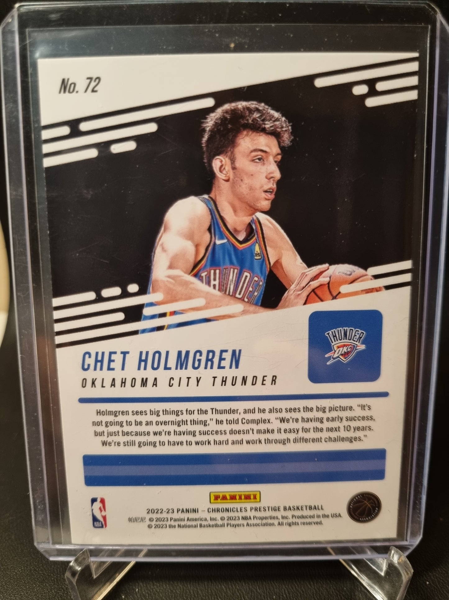 2022-23 Panini Chronicles Prestige #72 Chet Holmgren Rookie Card