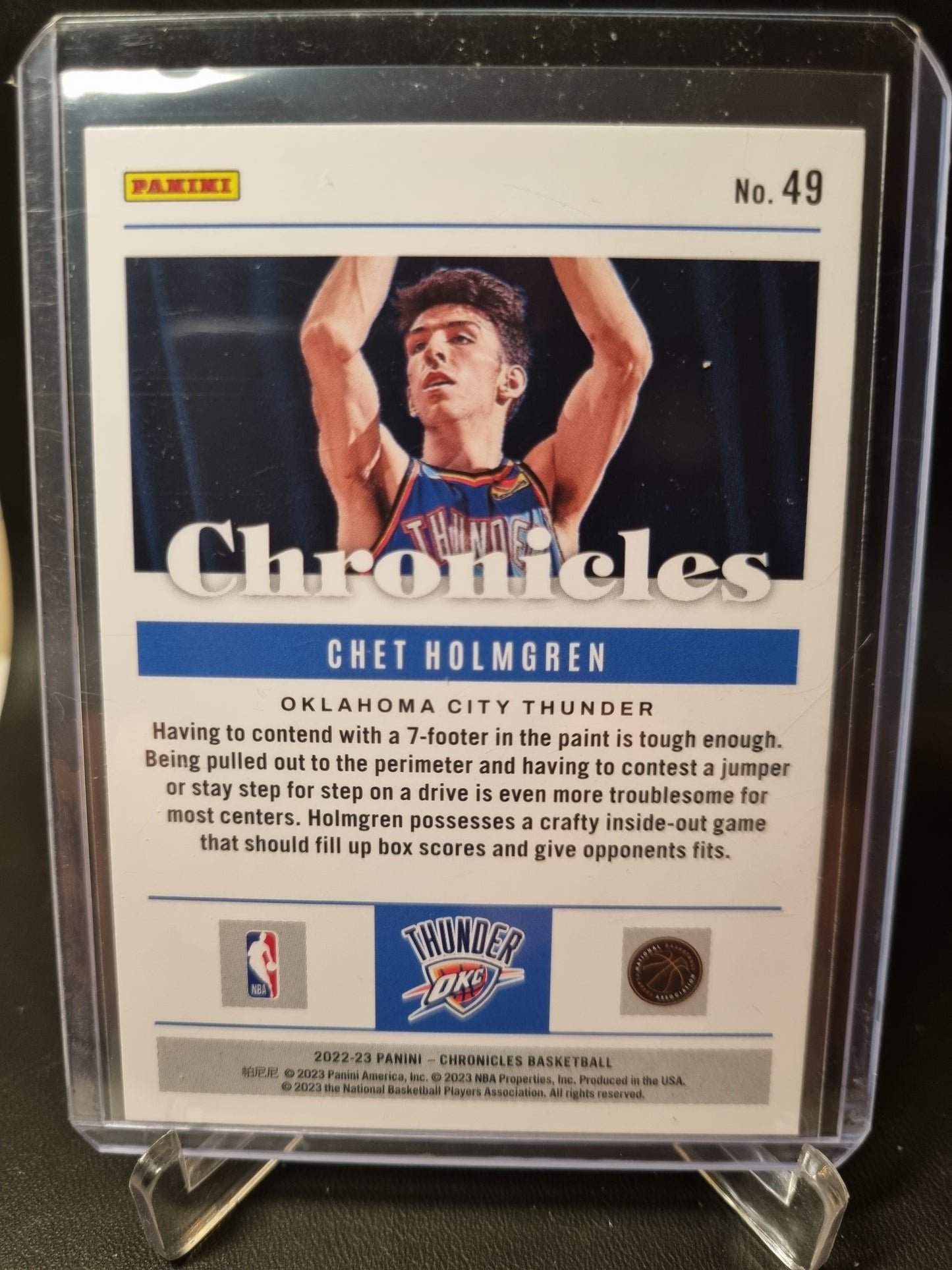 2022-23 Panini Chronicles #49 Chet Holmgren Rookie Card