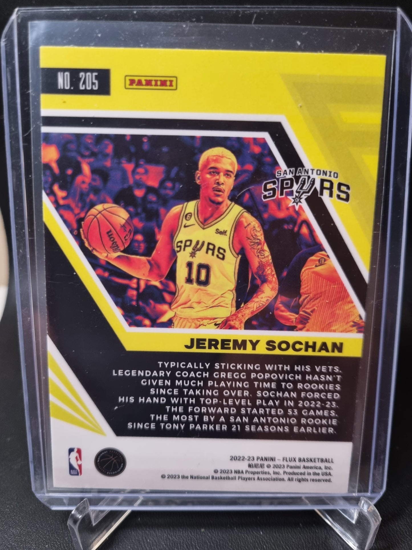 2022-23 Panini Flux #205 Jeremy Sochan Rookie Card