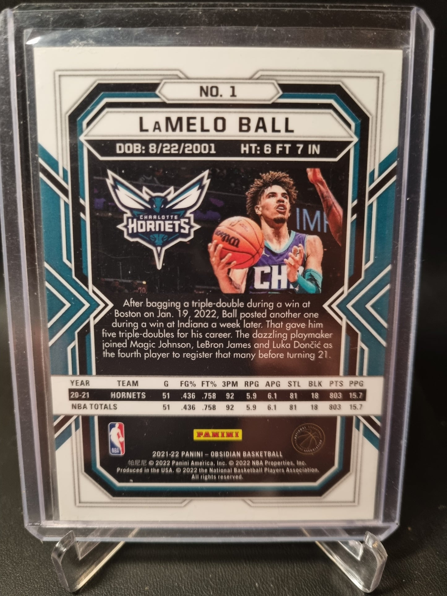 2021-22 Panini Obsidian #1 LaMelo Ball