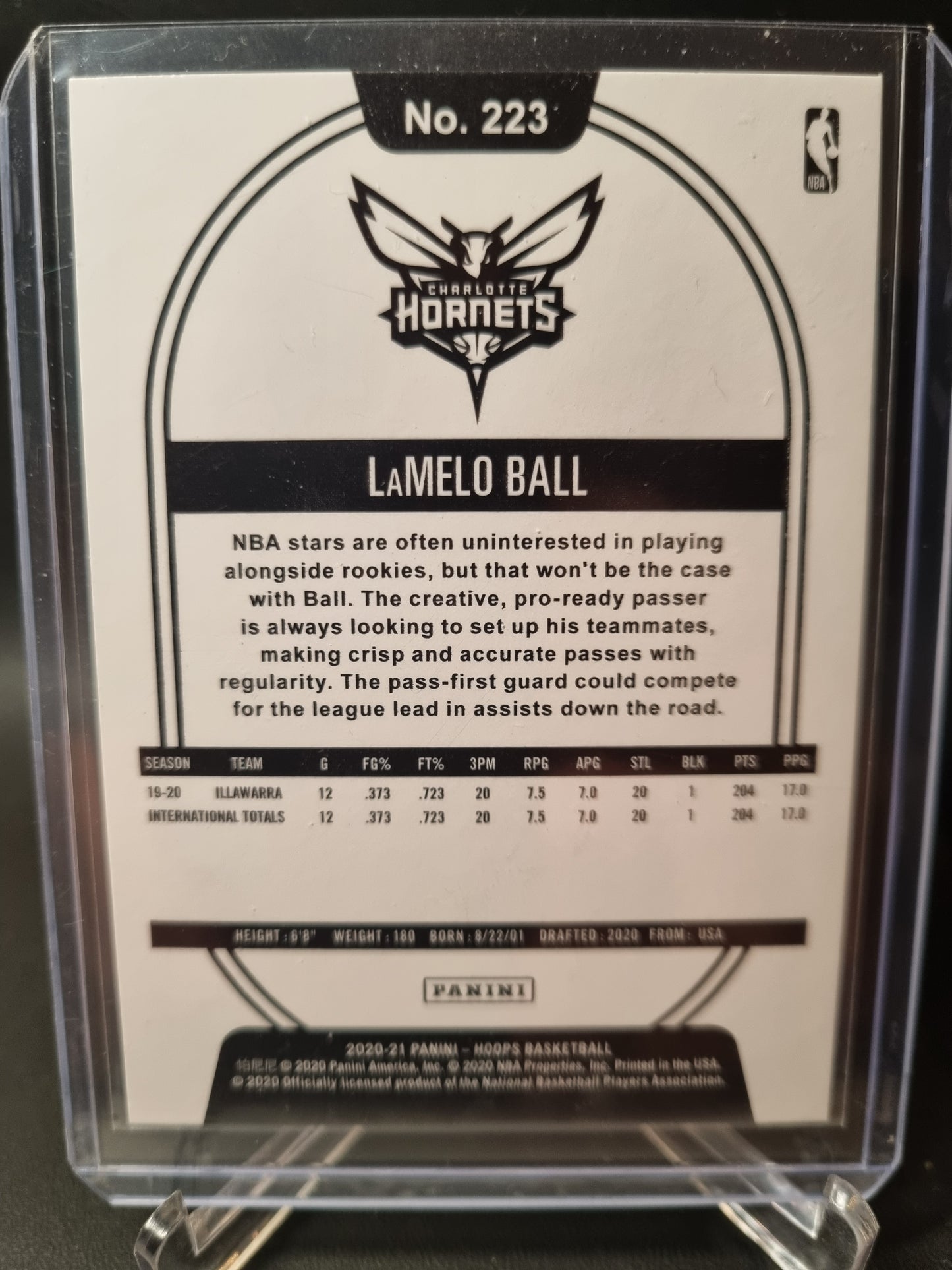 2020-21 Panini Hoops #223 LaMelo Ball Rookie Card