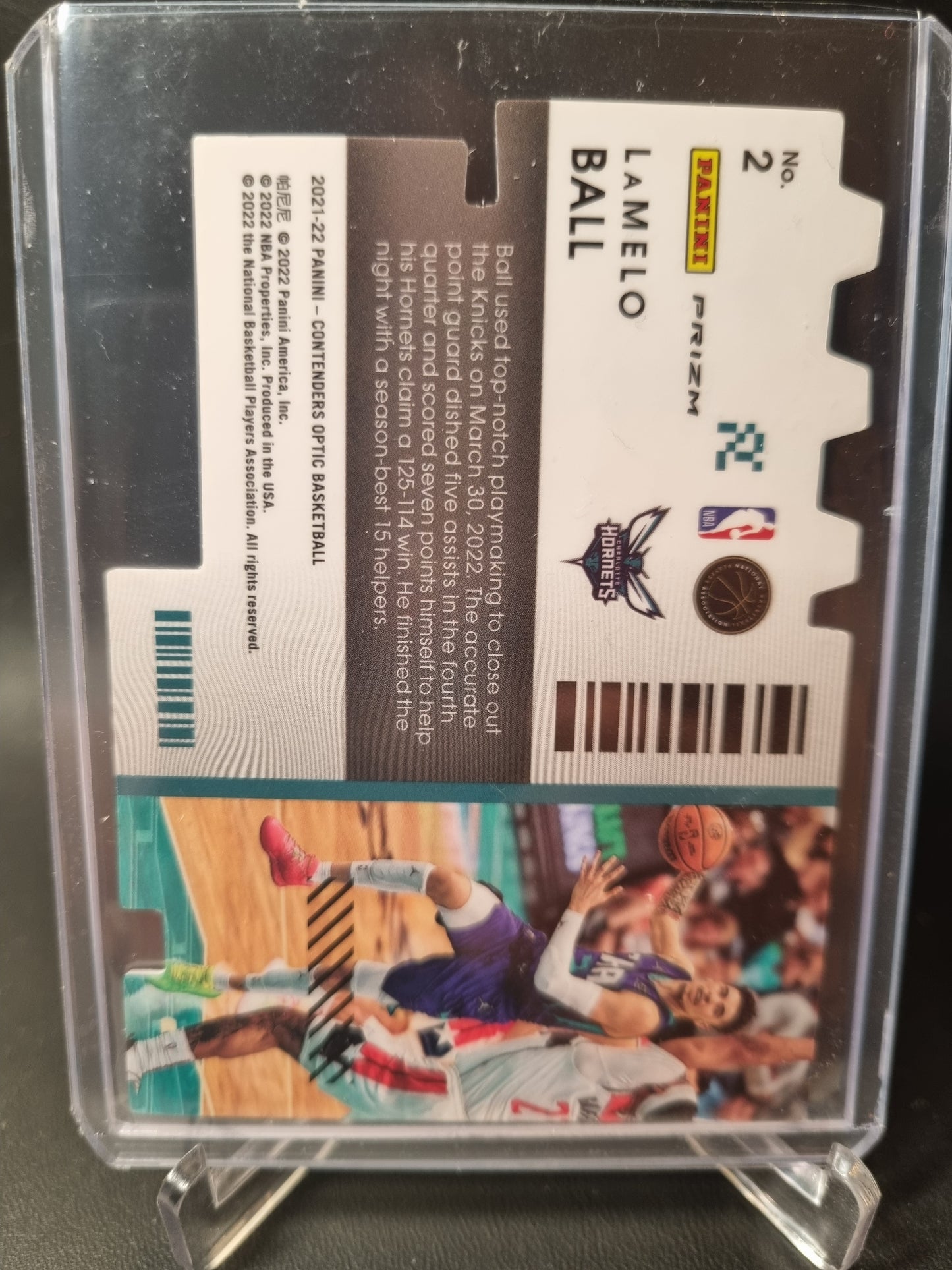 2021-22 Panini Contenders Optic #2 LaMelo Ball Super Star Die Cut Silver Prizm