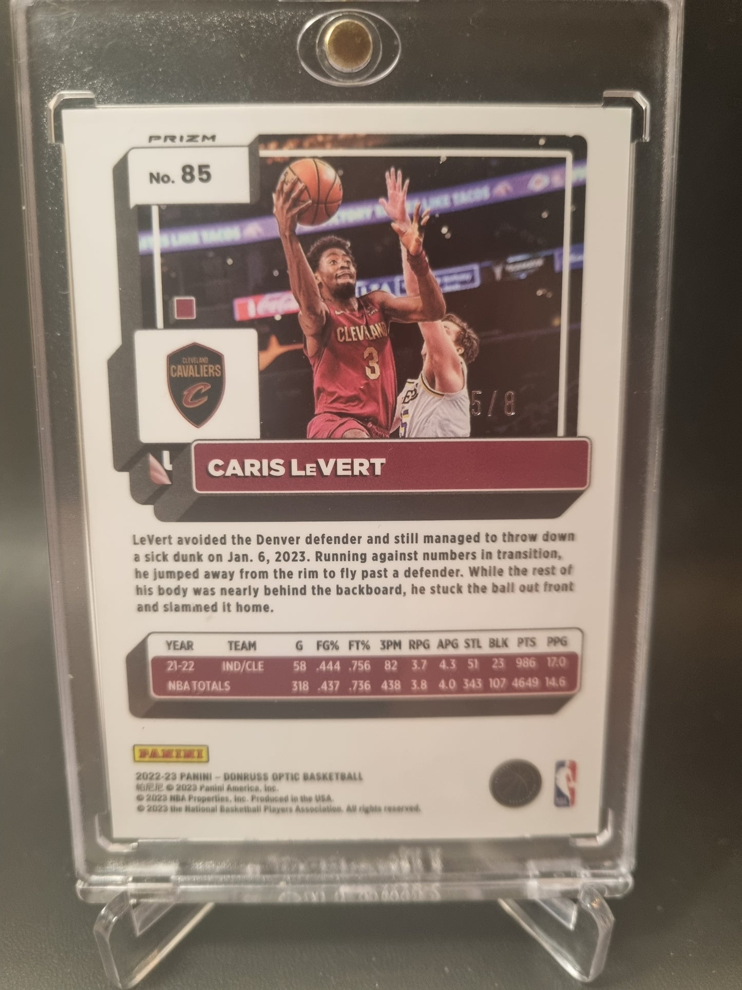 2022-23 Donruss Optic #85 Chris LeVert Gold Prizm 05/08