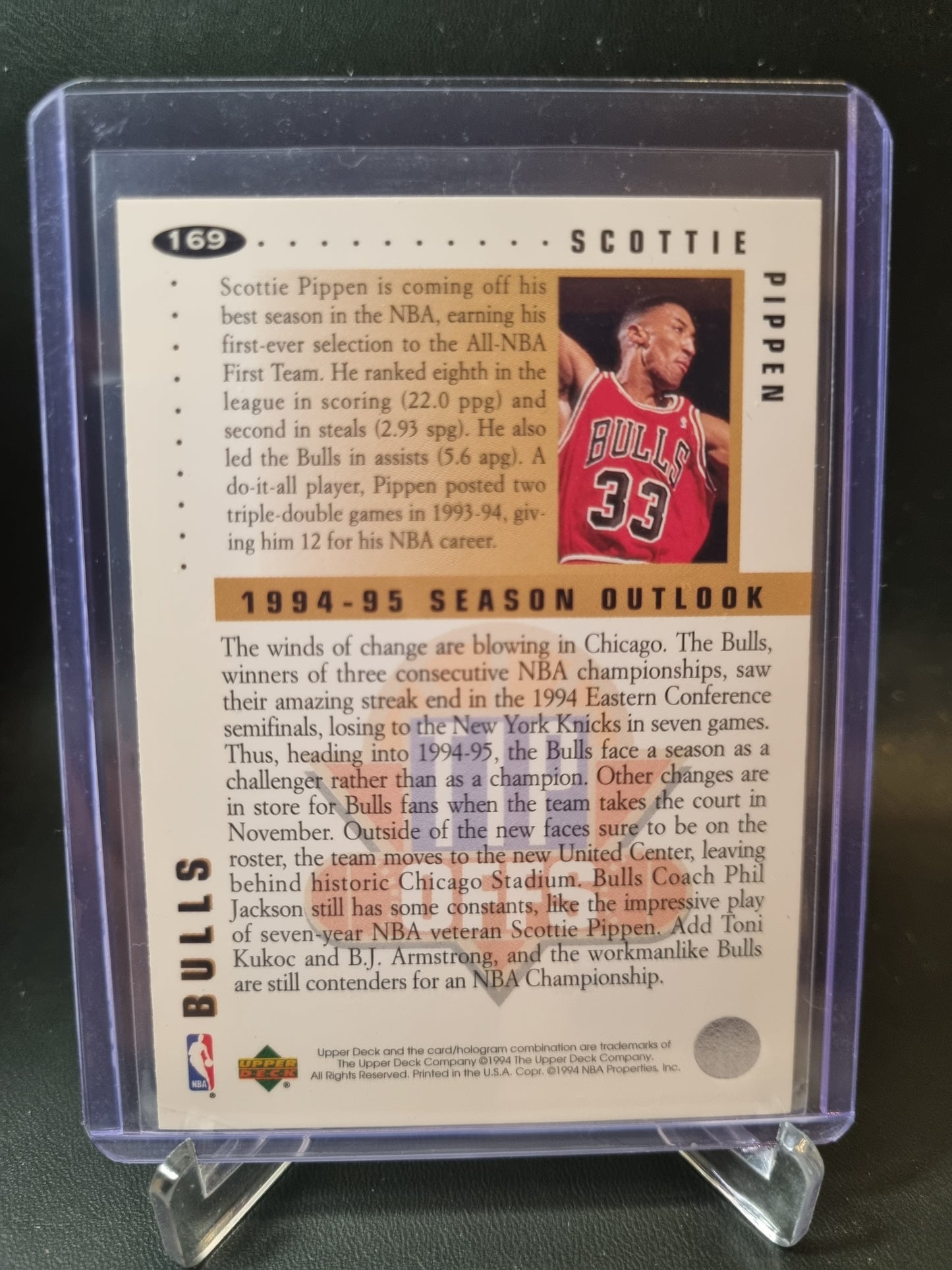 1994 Upper Deck #169 Scottie Pippen Tip Offs Silver Signature