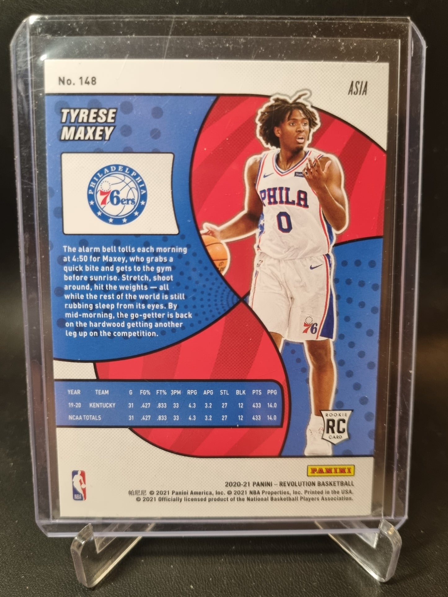 2020-21 Panini Revolution #148 Tyrese Maxey Rookie Card Asia