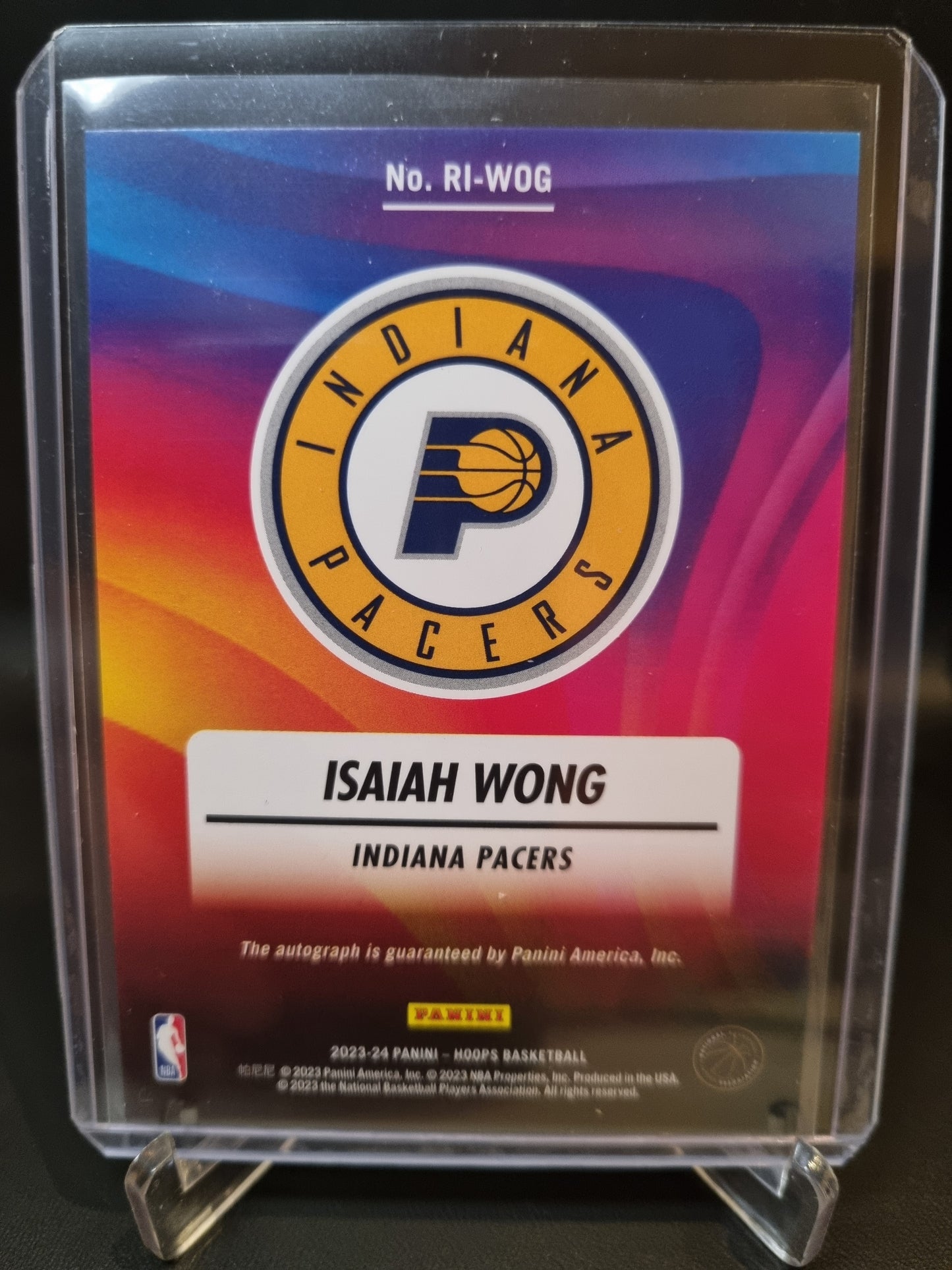 2023-24 Panini Hoops #RI-WOG Isiah Wong Rookie Ink Autograph