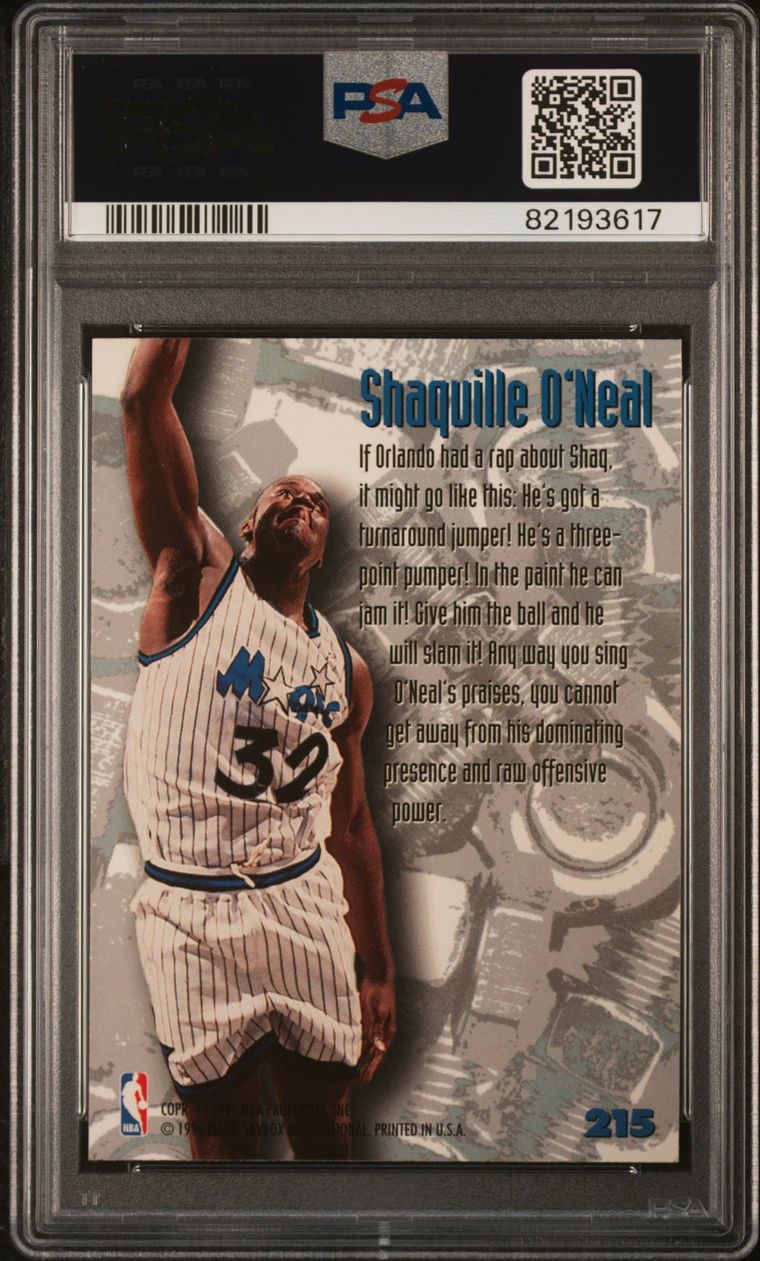 1995 Metal #215 Shaquille O'Neal Nuts And Bolts PSA 9 Mint