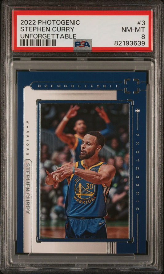 2022 Photogenic #3 Stephen Curry Unforgettable PSA 8 Near Mint