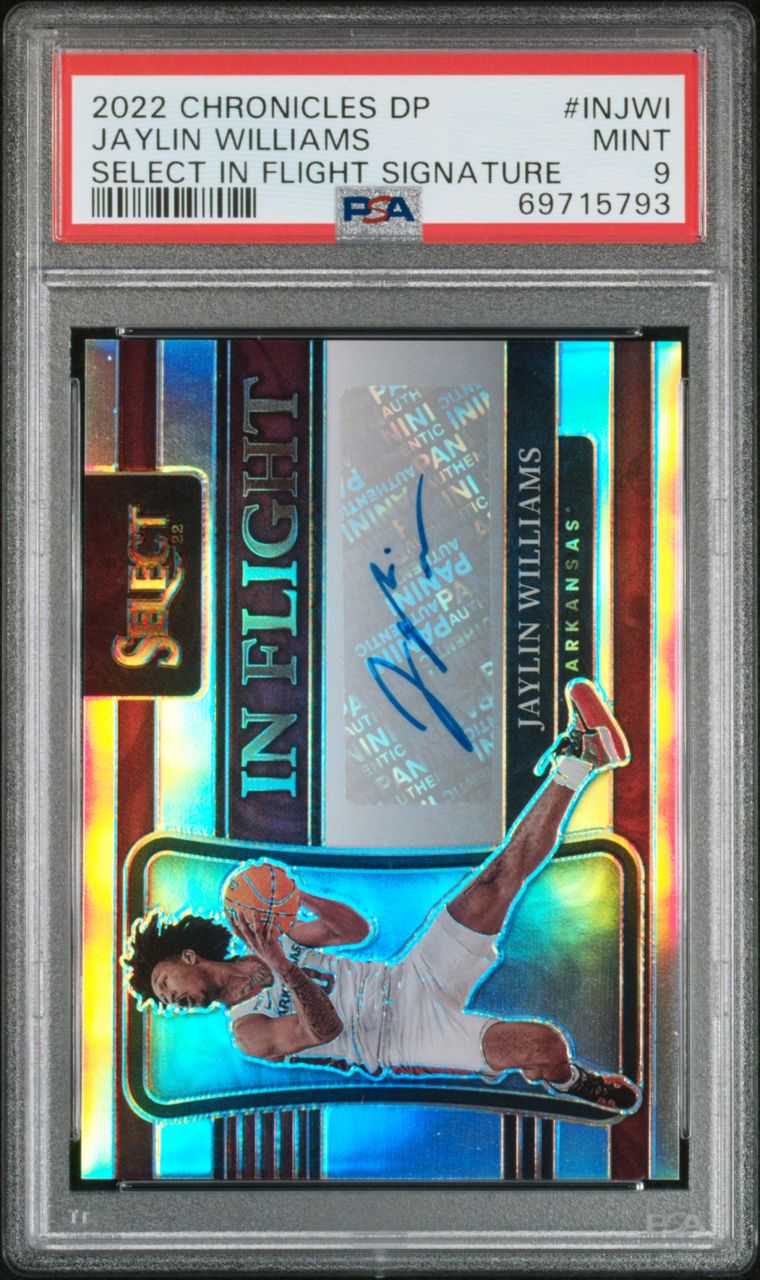 Jaylin Williams Rookie Card Select In Flight Autograph PSA 9 Mint 27/99 Pop 2