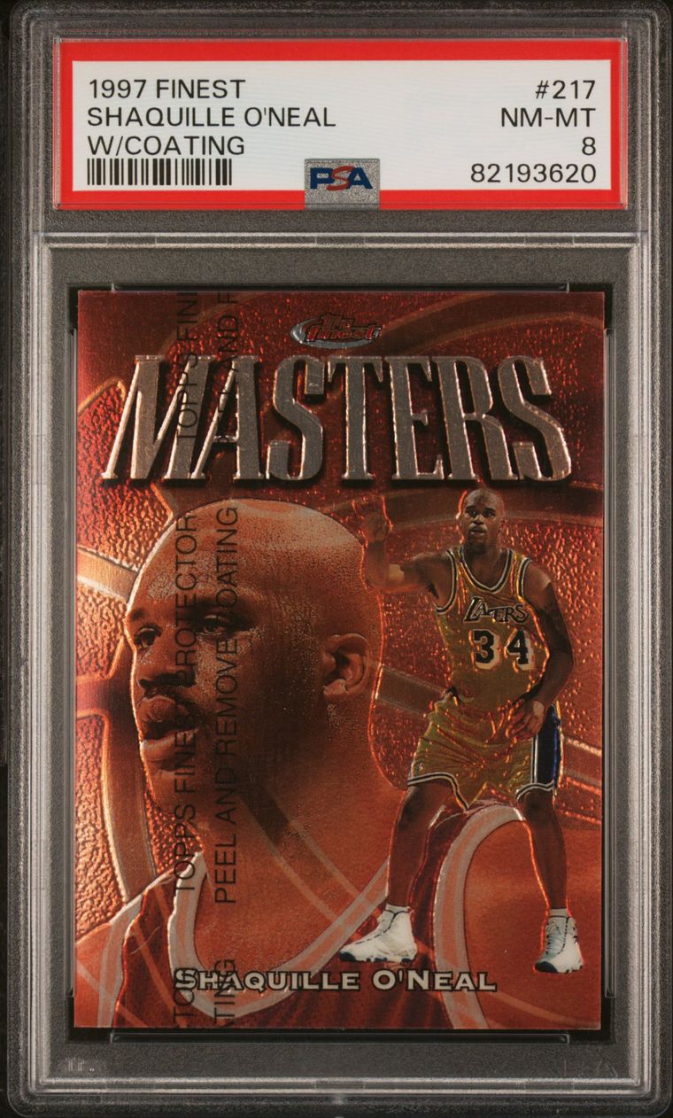 1997 Finest Ultra #217 Shaquille O'Neal W/Coating PSA 8 Near Mint