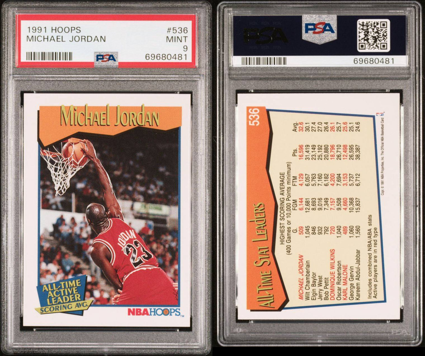 Michael Jordan 1991 Hoops PSA 9 Mint