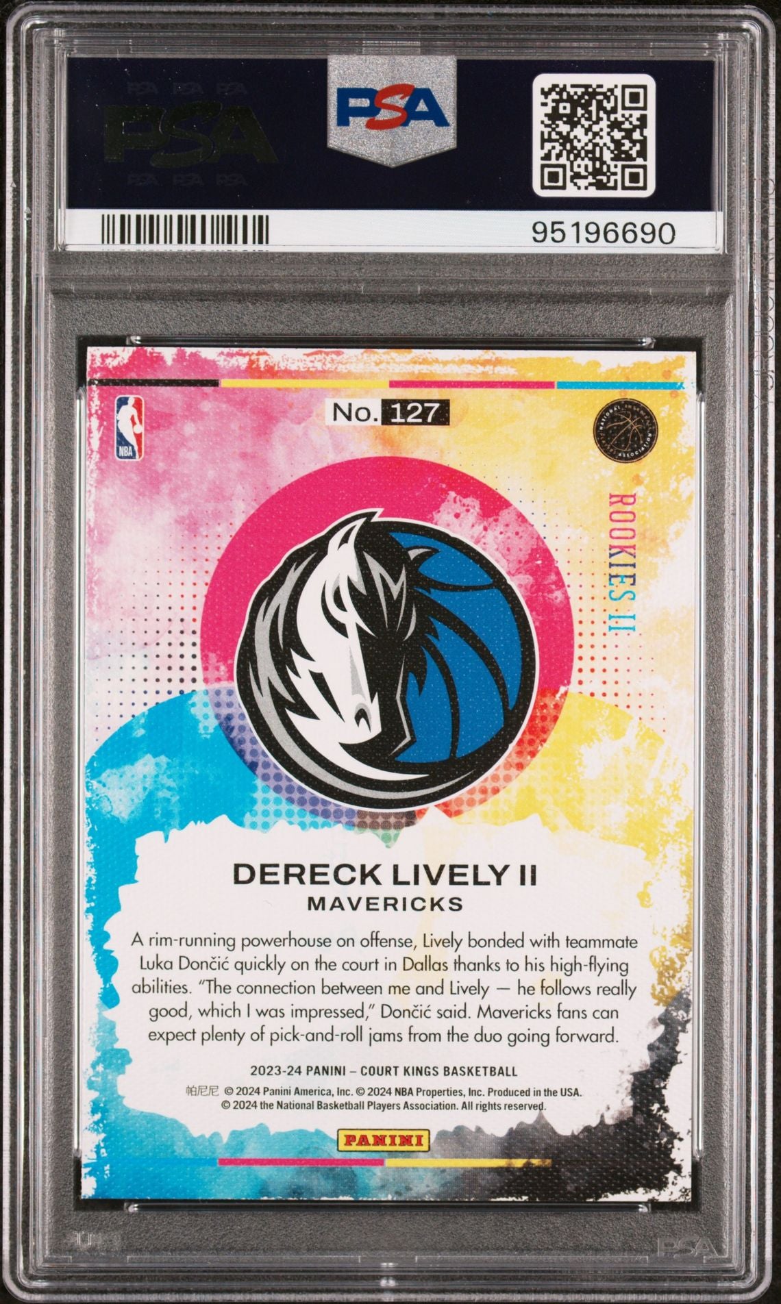 2023-24 Panini Court Kings #127 Dereck Lively II Rookie Card Rookies II PSA10 Gem Mint