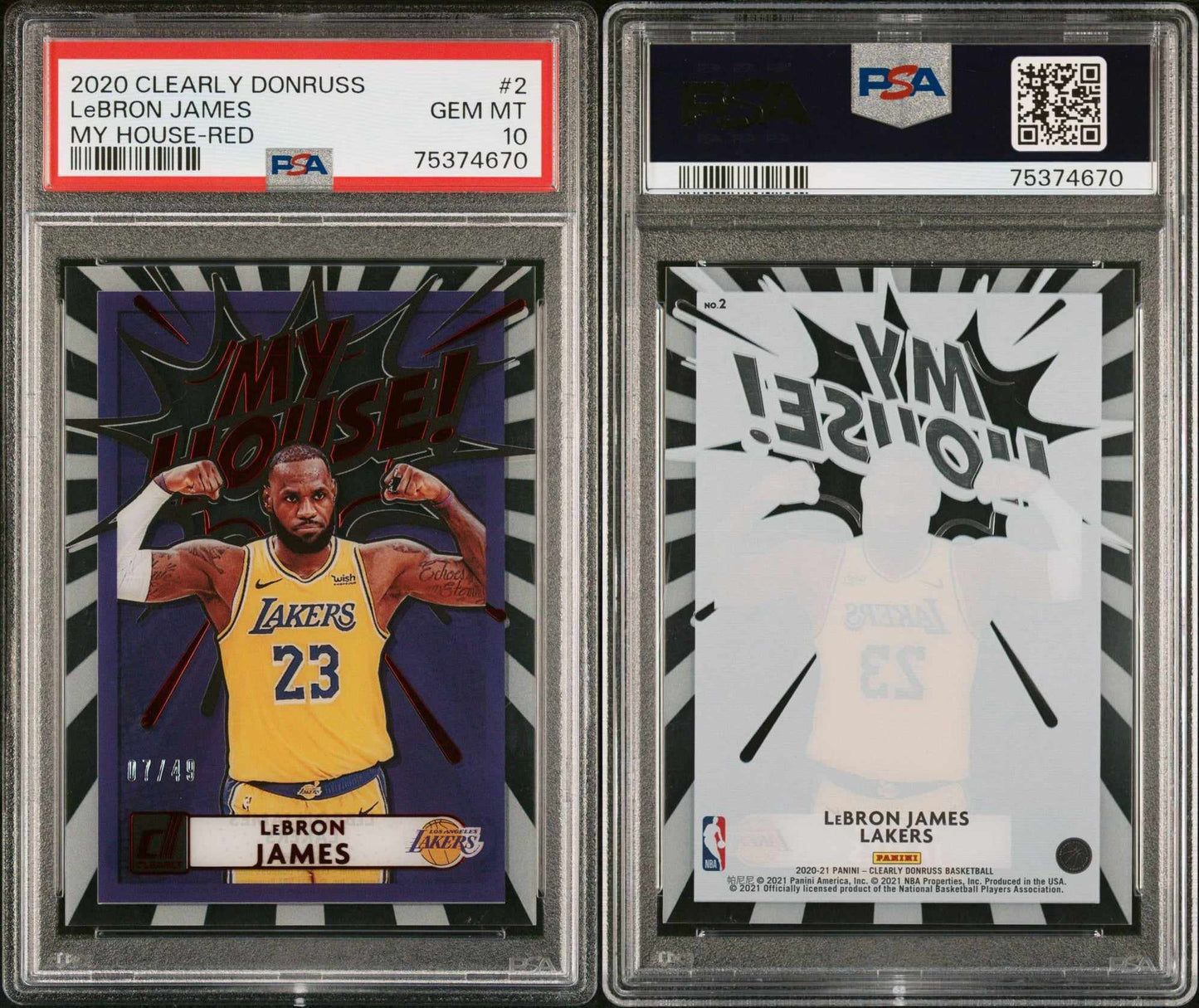 LeBron James 2020 Clearly My House Red PSA 10 Gem Mint 07/49 Pop of 2