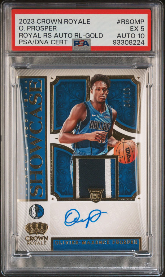 2023-24 Panini Crown Royale #RS-OMP Oliver-Maxence Prosper Royal Rookie Showcase Autograph Gold 04/10 PSA10 Auto