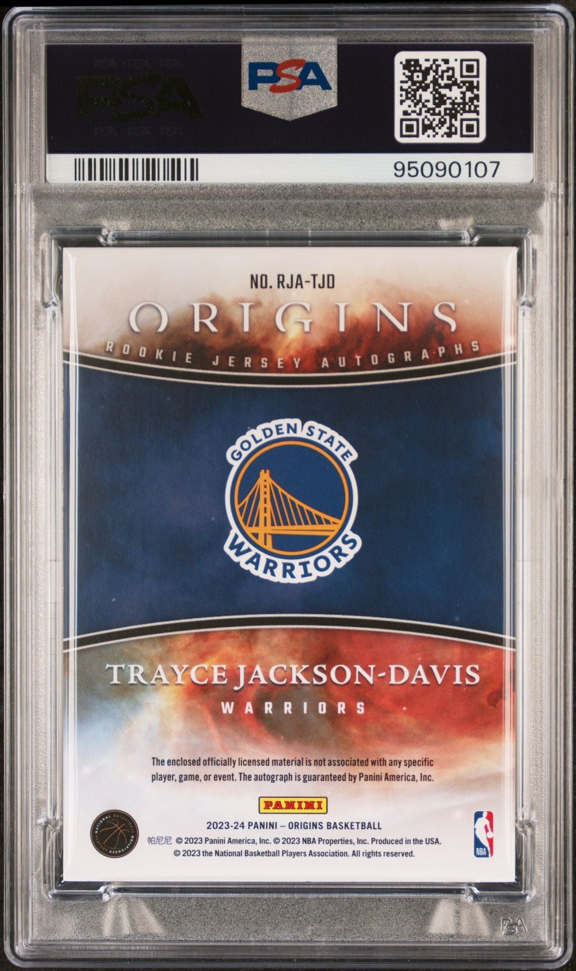 2023-24 Panini Origins #RJA-TJD Trayce Jackson-Davis Rookie Card RPA Patch Autograph