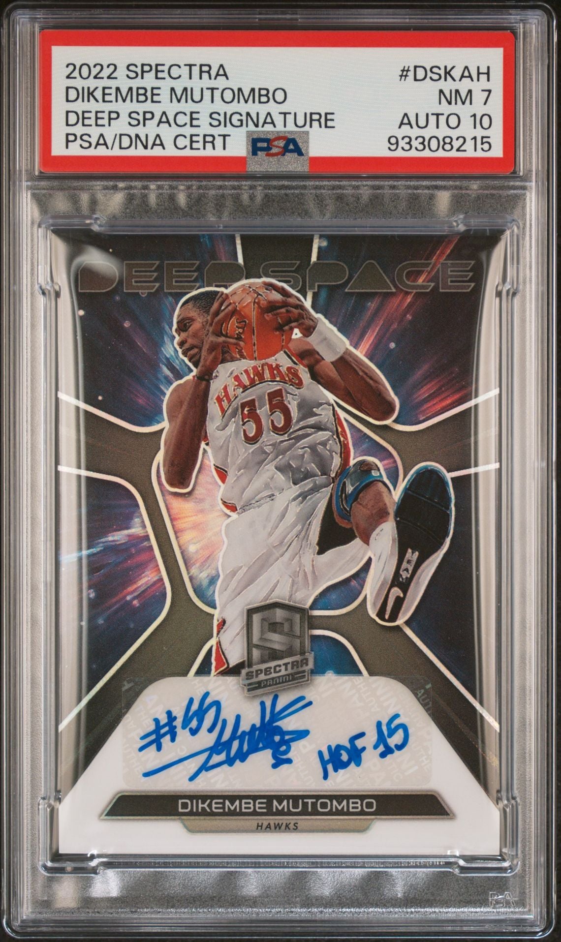 2022-23 Panini Spectra #DS-KAH Dikembe Mutombo Deep Space Autograph 53/99 PSA10 Auto