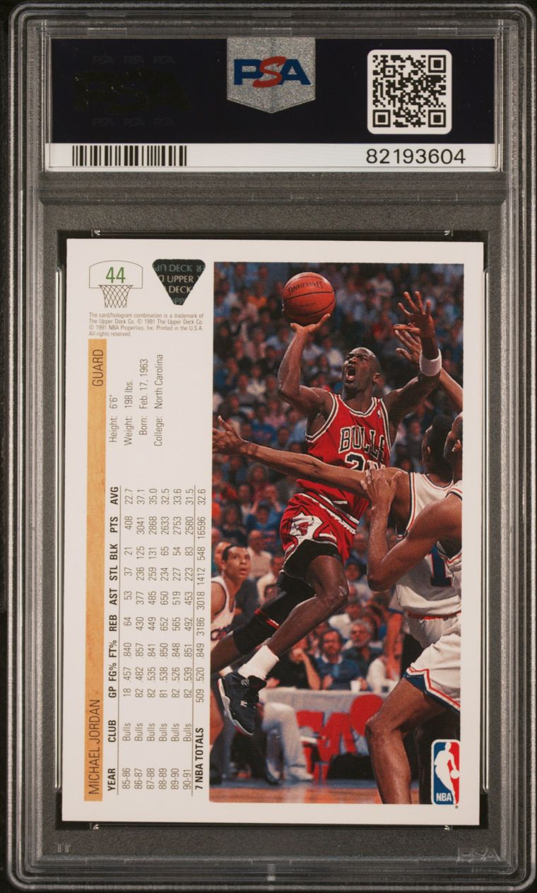 1991 Upper Deck #44 Michael Jordan PSA 8 Near Mint