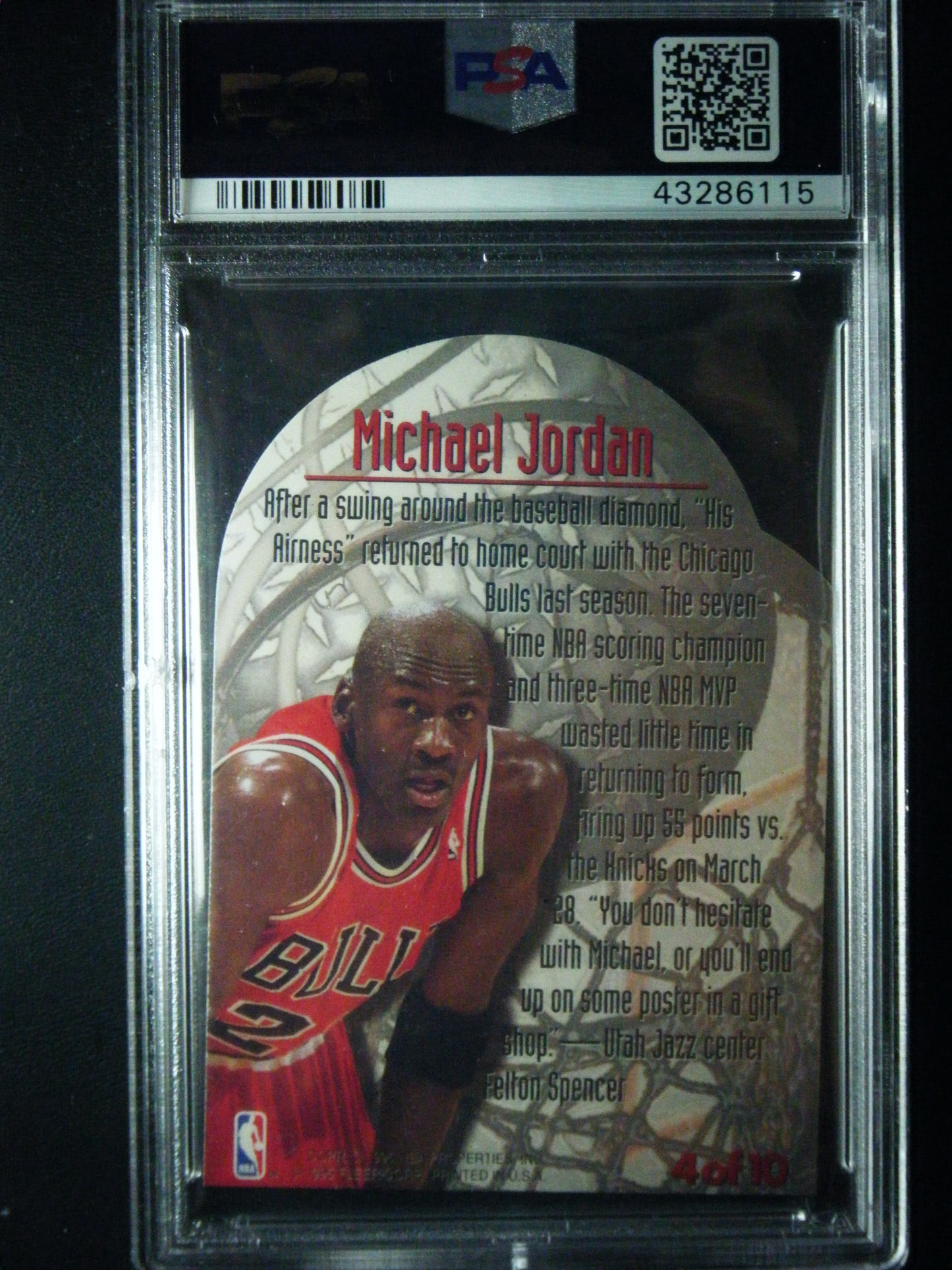 Michael Jordan 1995 Fleer Maximum Metal Die Cut #4 PSA 9 Mint