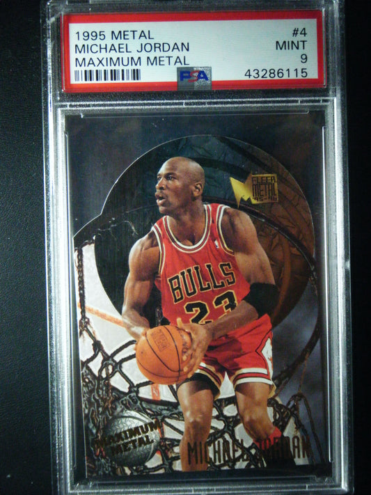 Michael Jordan 1995 Fleer Maximum Metal Die Cut #4 PSA 9 Mint