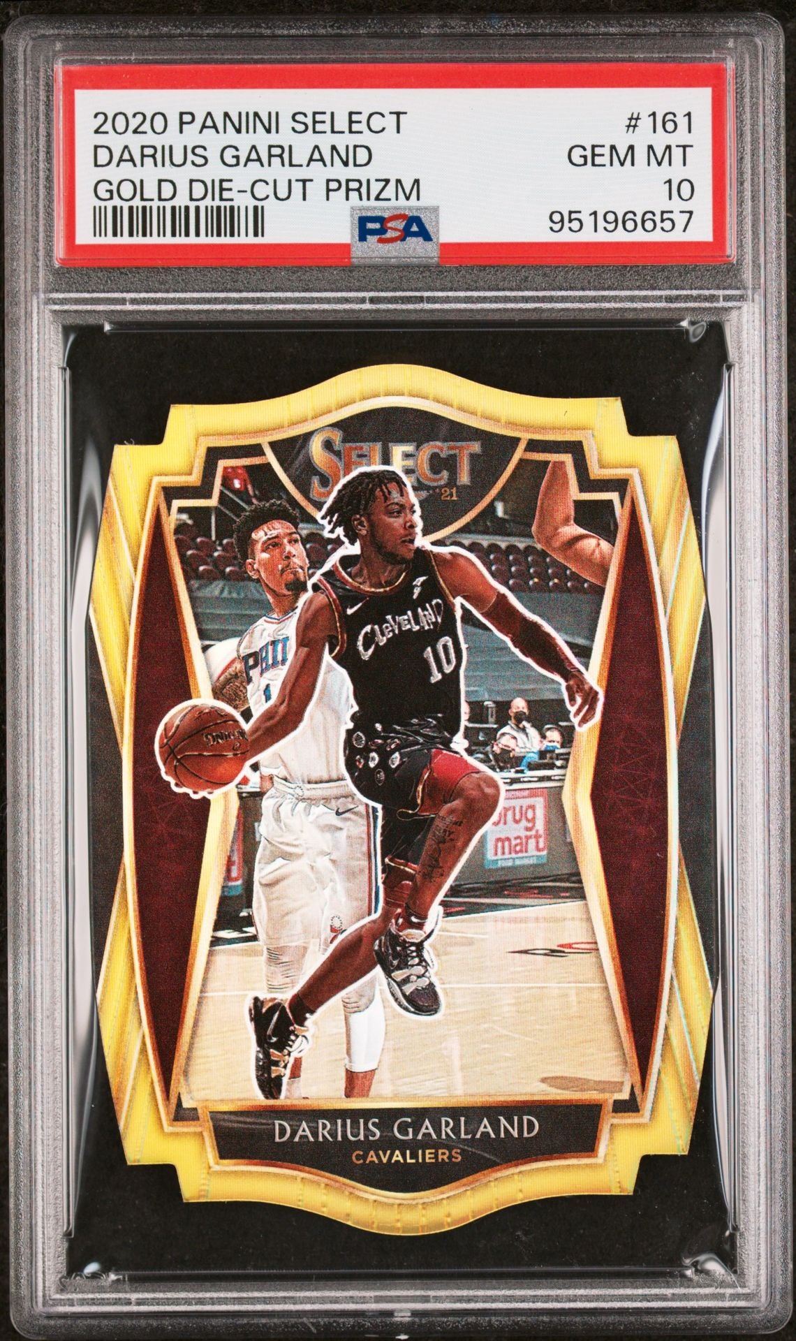 2020-21 Panini Select Premier Level #161 Darius Garland Gold Prizm Die Cut 06/10 PSA10 Gem Mint