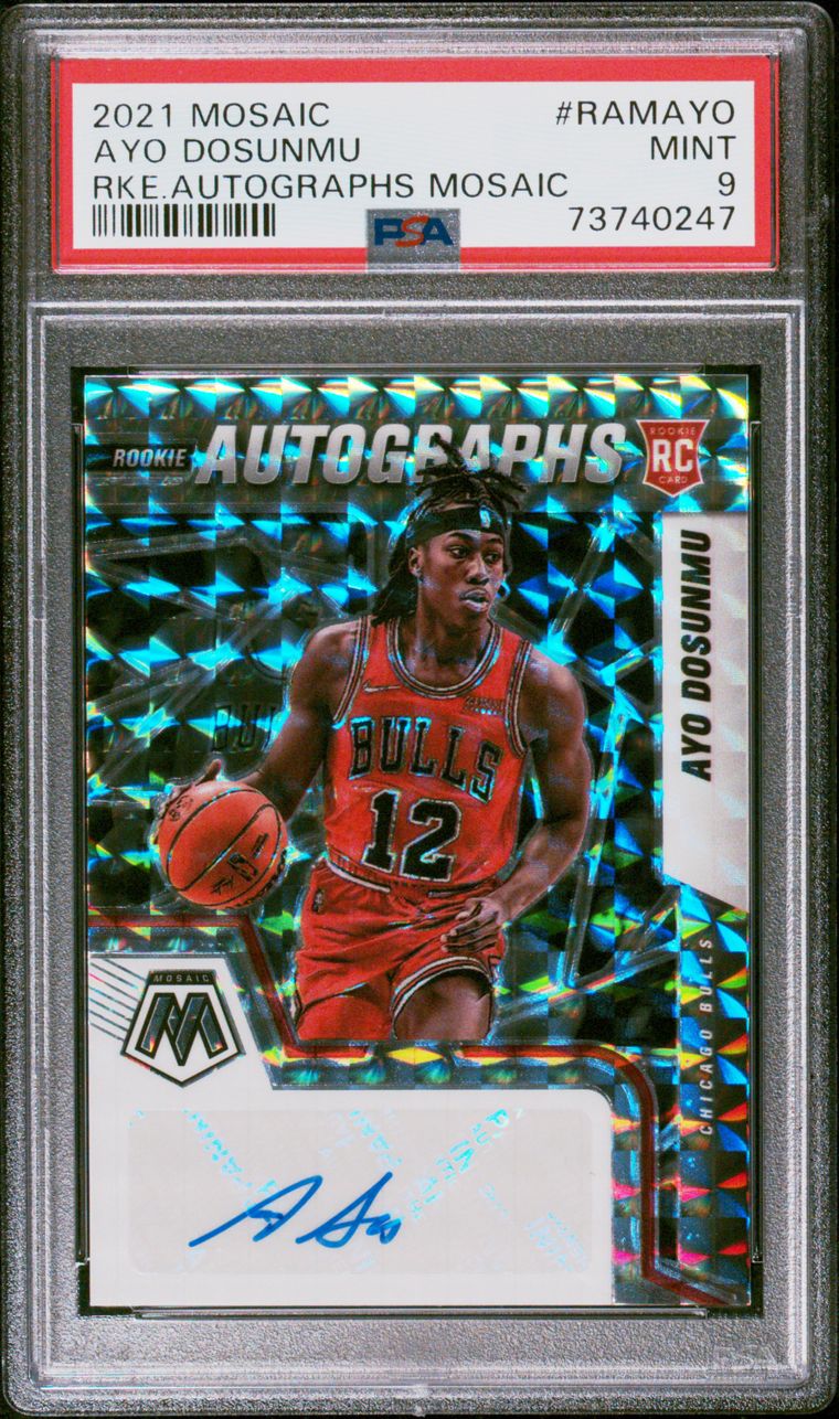 Ayo Dosunmu Rookie Autograph Mosiac PSA 9 Mint