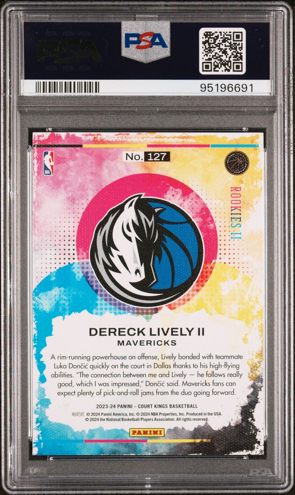 2023-24 Panini Court Kings #127 Dereck Lively II Rookie Card Rookies II PSA10 Gem Mint