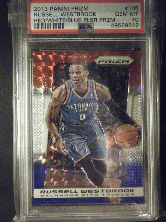 Russell Westbrook Panini Prizm Red/White/Blue PSA 10 Gem Mint