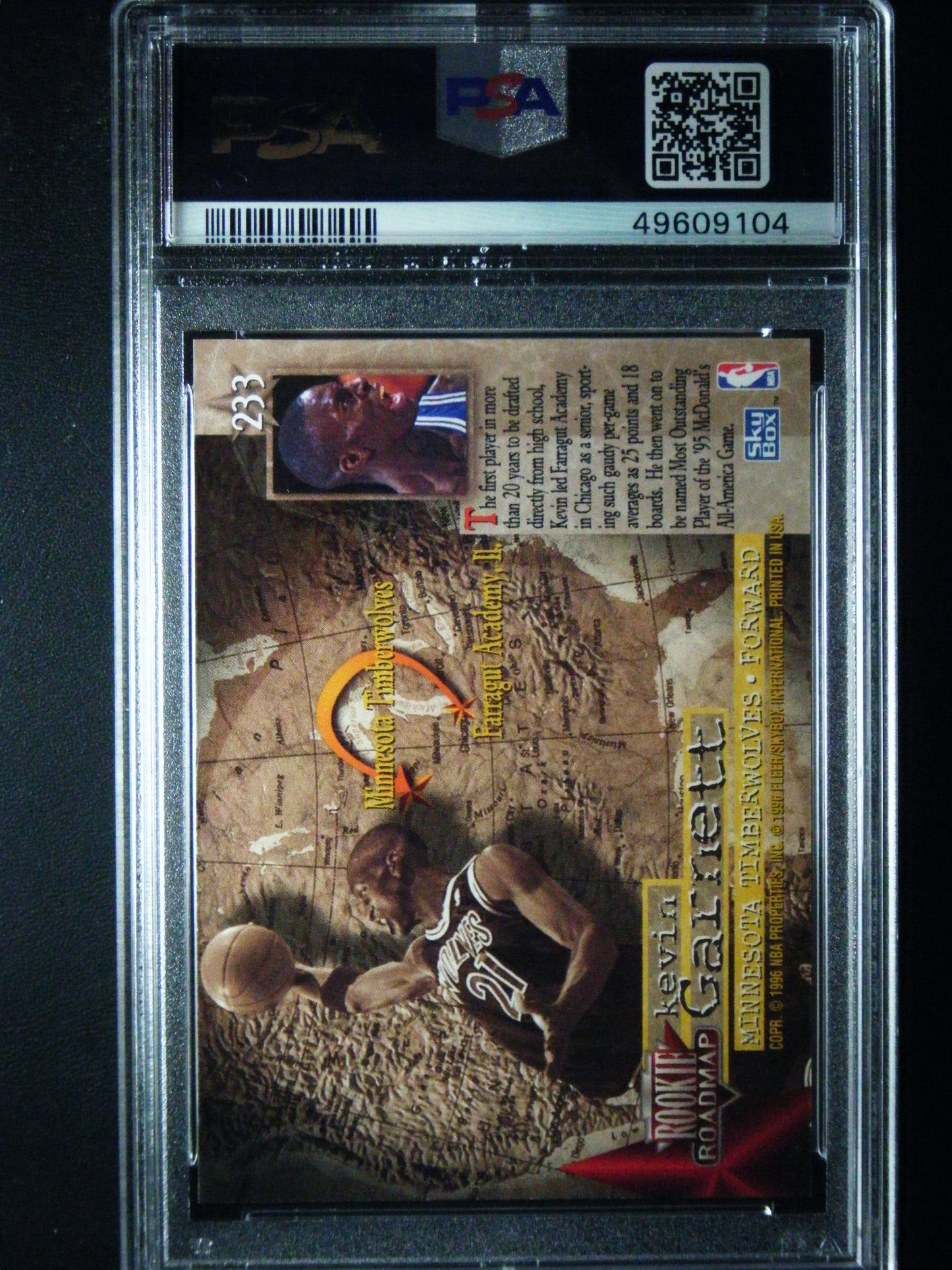 Kevin Garnett Rookie Card 1995 Skybox Premium PSA 9 Mint