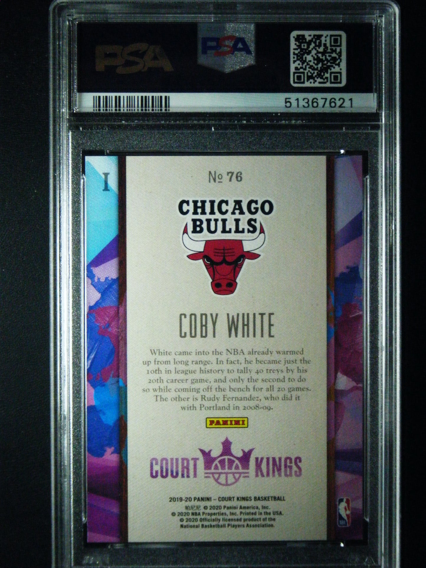 Coby White Panini Court Kings PSA 9 Mint