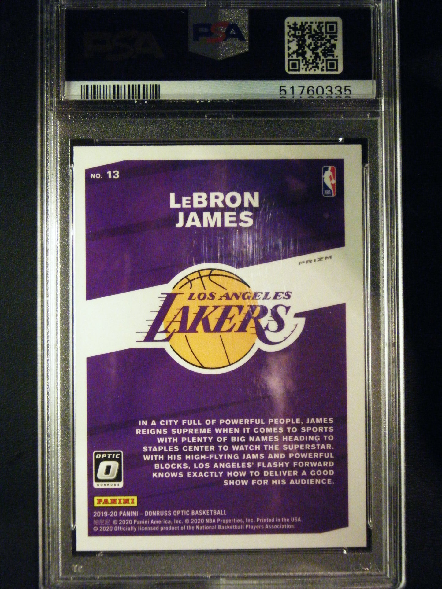 Lebron James Panini Donruss Optic My House Holo PSA 10 Gem Mint