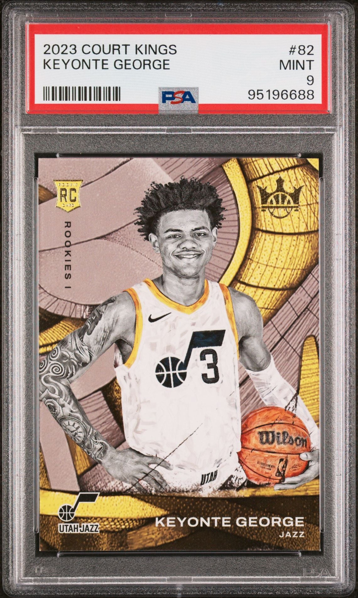 2023-24 Panini Court Kings #82 Keyonte George Rookie Card Rookies I PSA9 Mint