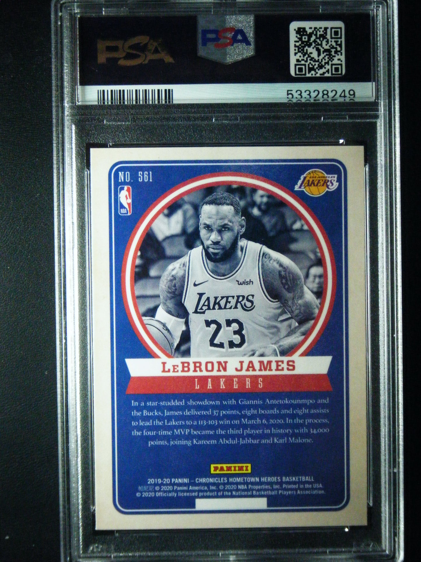 Lebron James Panini Chronicles PSA 9 Mint