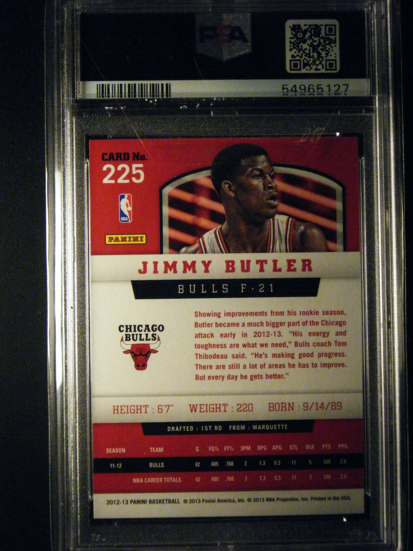Jimmy Butler Panini PSA 10 Gem Mint