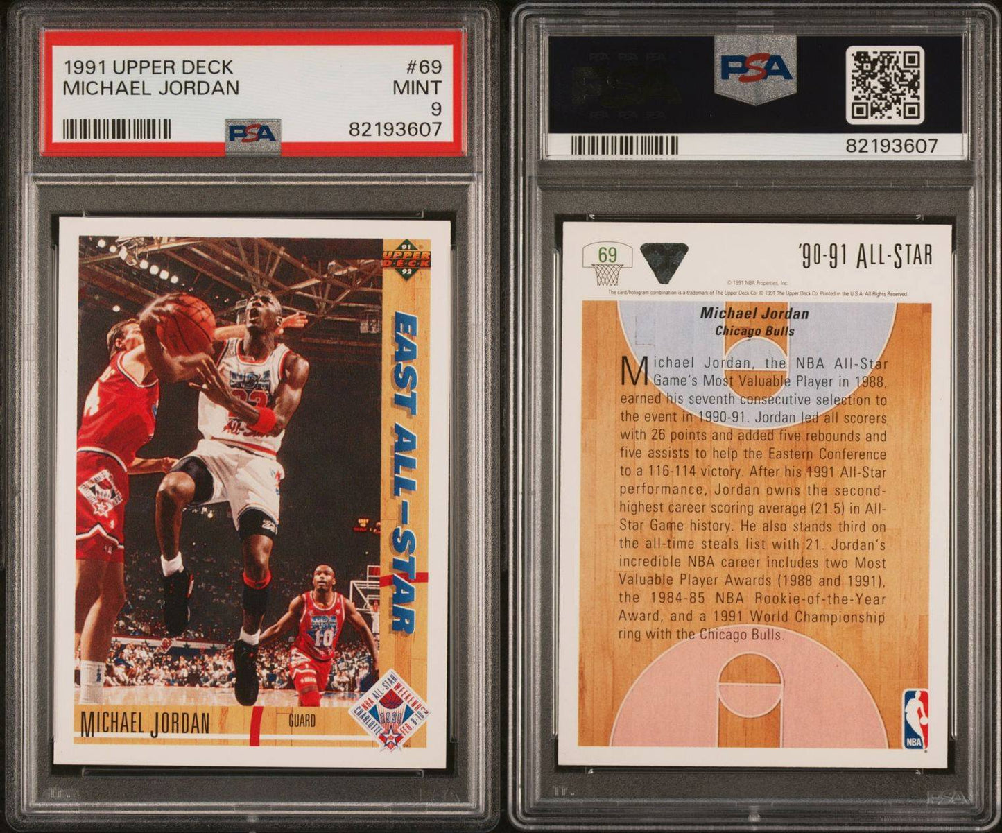 1991 Upper Deck #69 Michael Jordan East All Star PSA 9 Mint