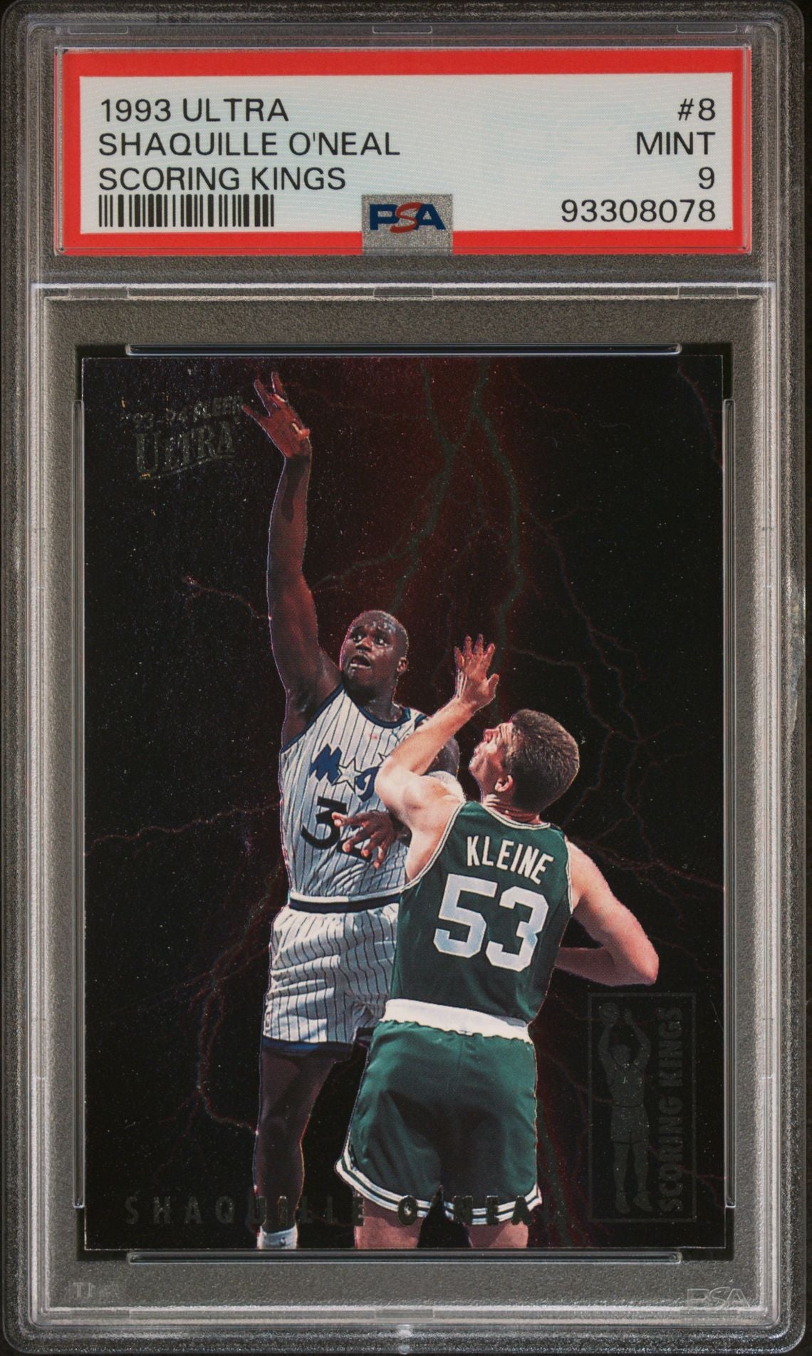 1993-94 Fleer #8 of 10 Shaquille O'Neal Scoring Kings Insert PSA9 Mint