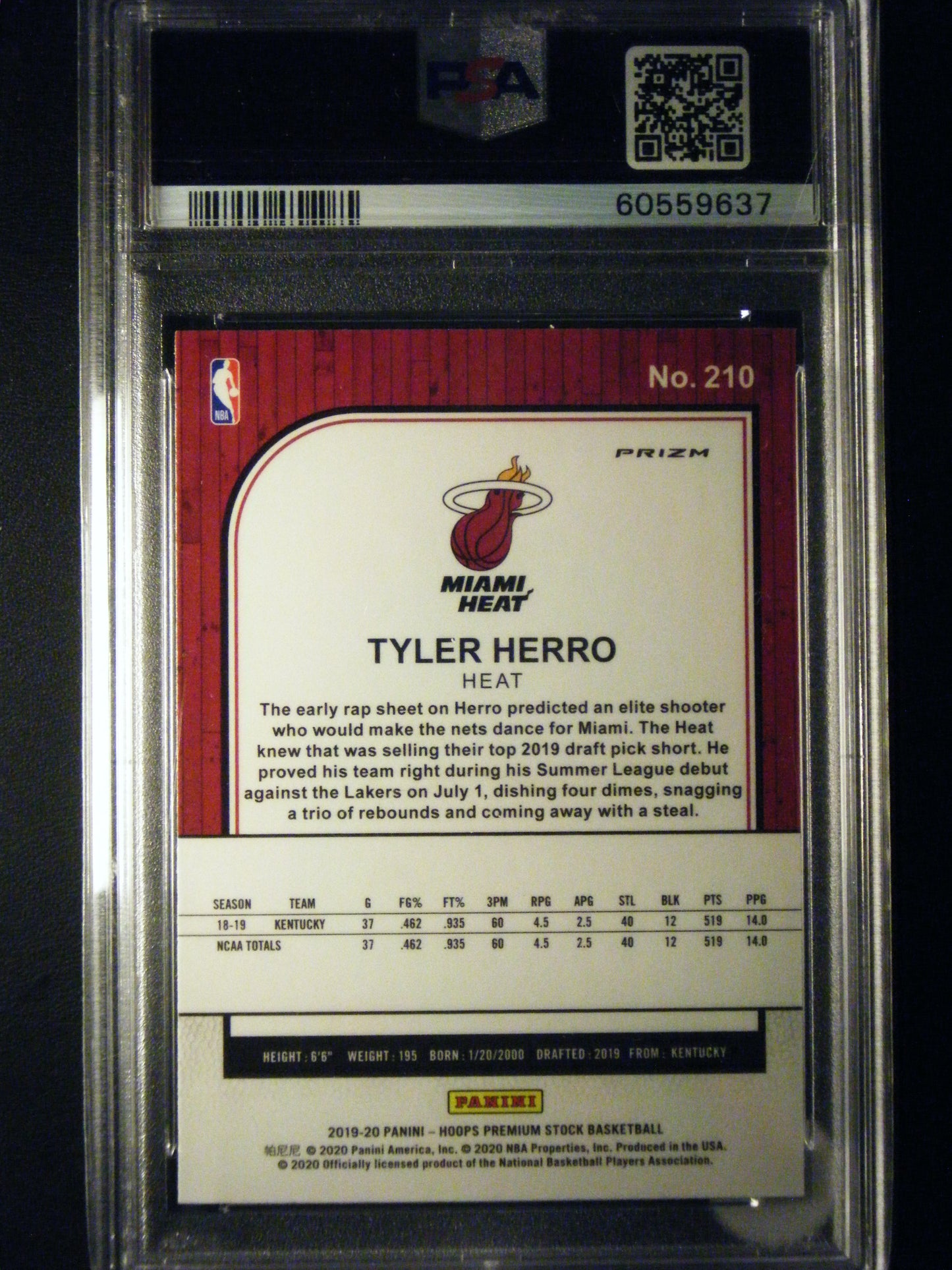 Tyler Herro Hoops Premium Stock Pulsar PSA 10 Gem Mint