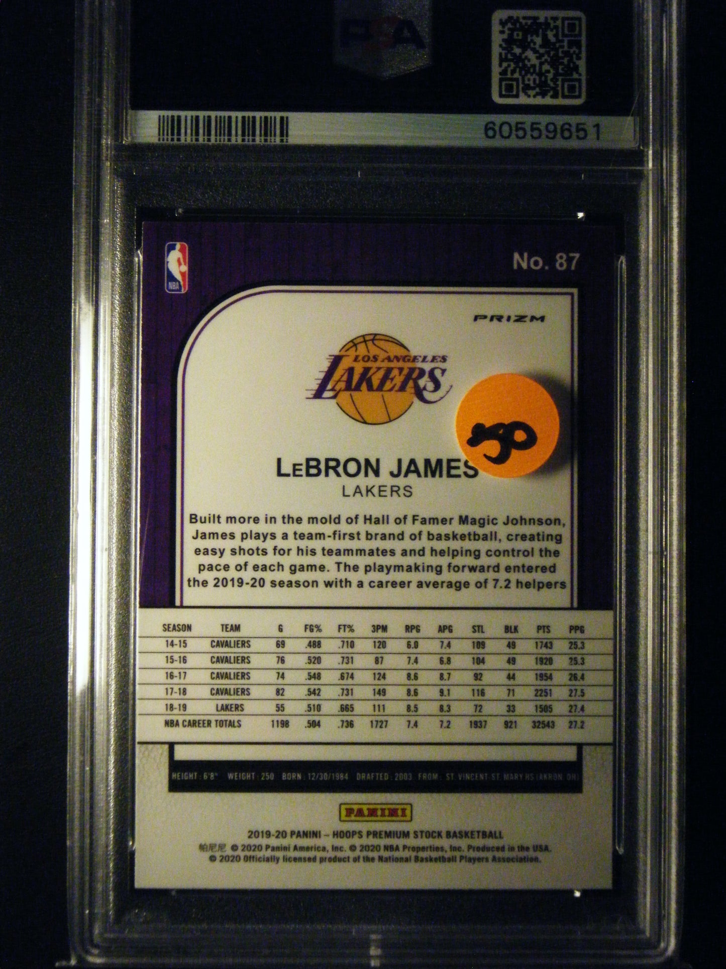 Lebron James Hoops Premium Stock Pulsar PSA 10 Gem Mint