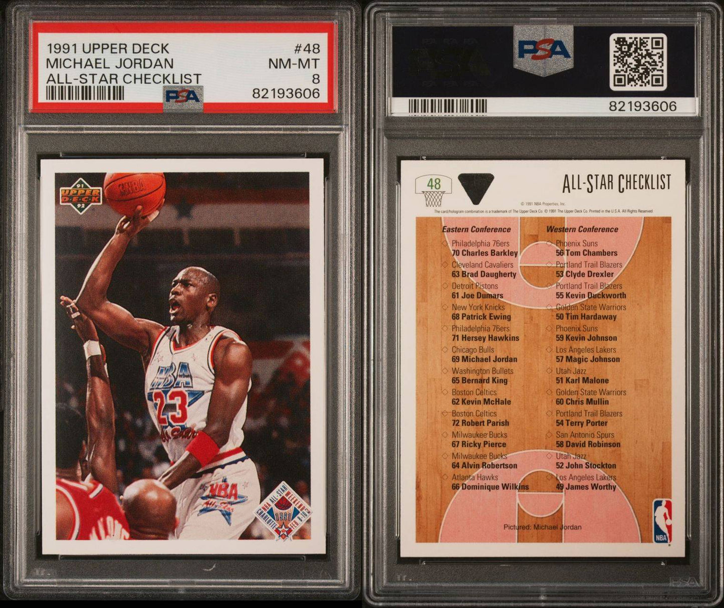 1991 Upper Deck #48 Michael Jordan All Star Checklist PSA 8 Near Mint