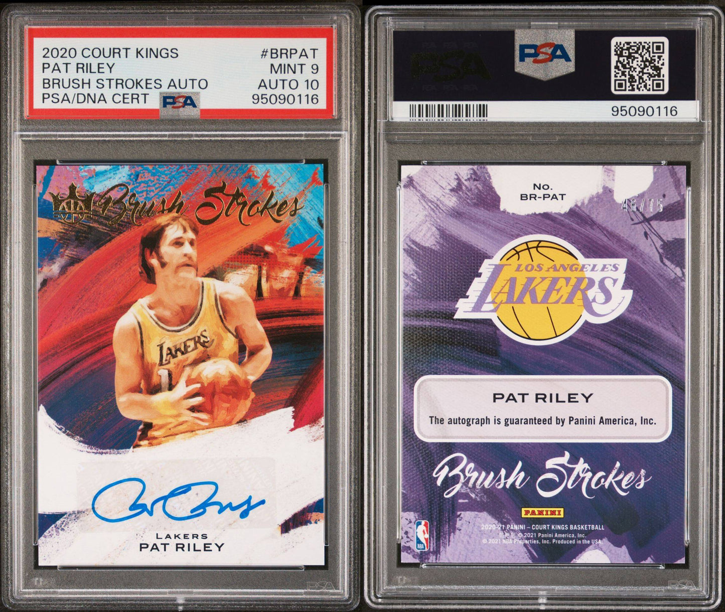 2020-21 Panini Court Kings #BR-PAT Pat Riley Autograph Brush Strokes 46/75 PSA10 Auto