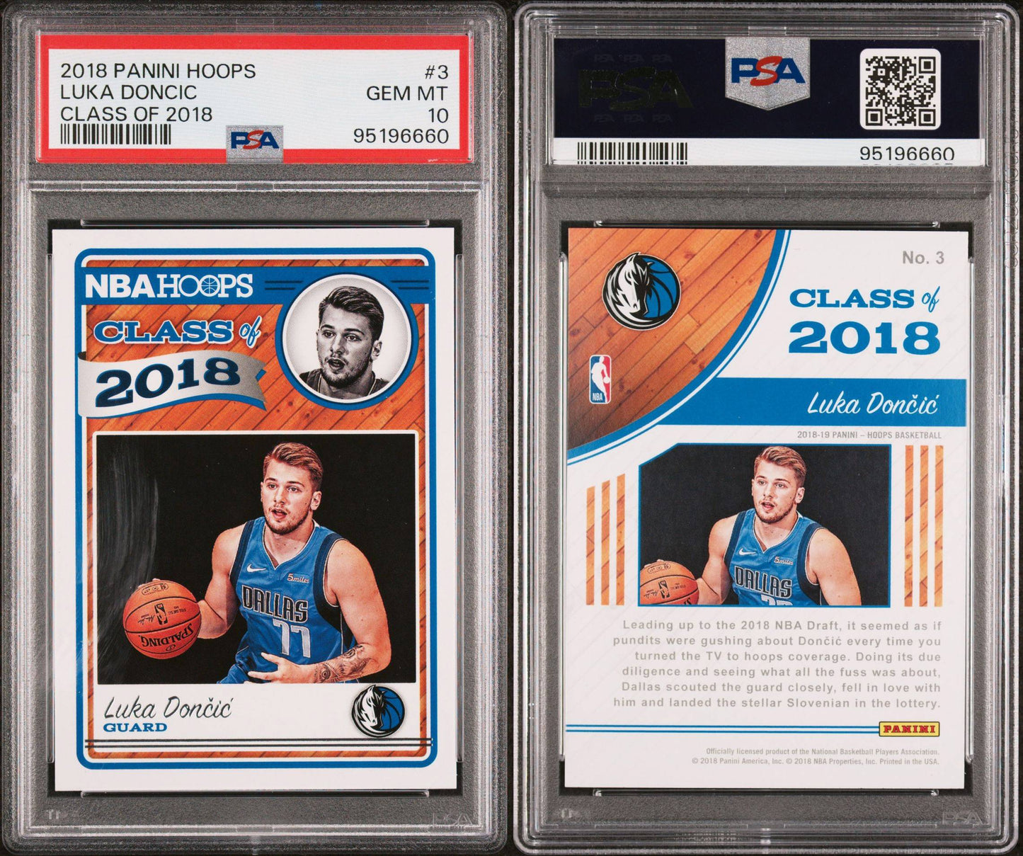 2018 Panini Hoops #3 Luka Doncic Rookie Card Class of 2018 PSA10 Gem Mint