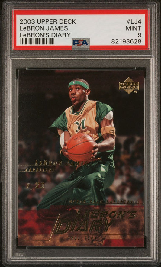 2003 Upper Deck #LJ4 Lebron James Rookie Card Lebron's Dairy PSA 9 Mint