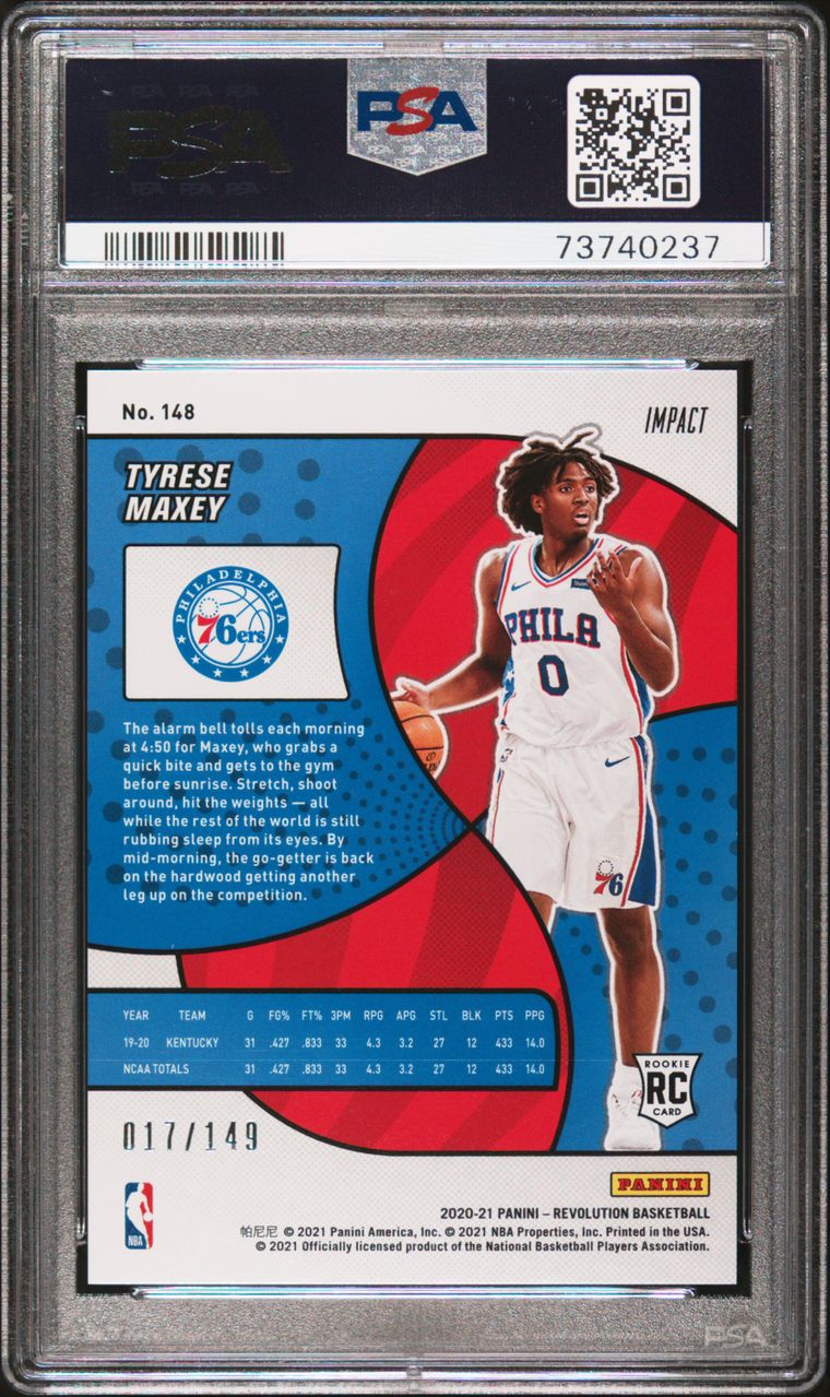 Tyrese Maxey Revolution Rookie Card PSA 10 Gem Mint