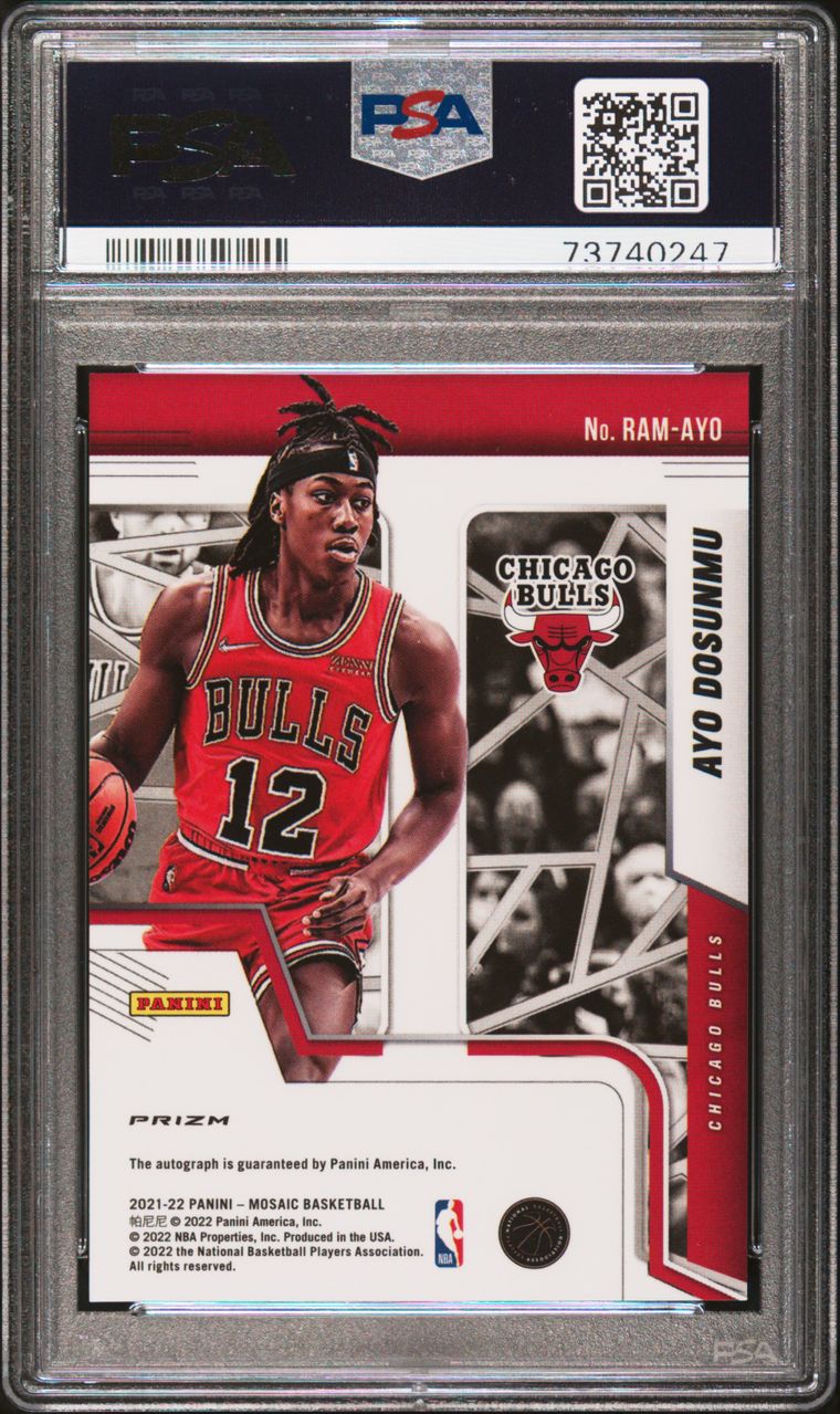 Ayo Dosunmu Rookie Autograph Mosiac PSA 9 Mint