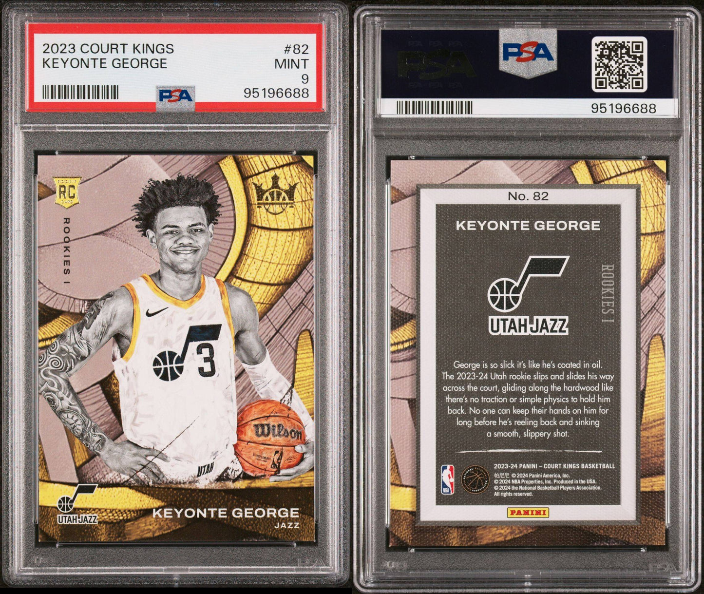 2023-24 Panini Court Kings #82 Keyonte George Rookie Card Rookies I PSA9 Mint