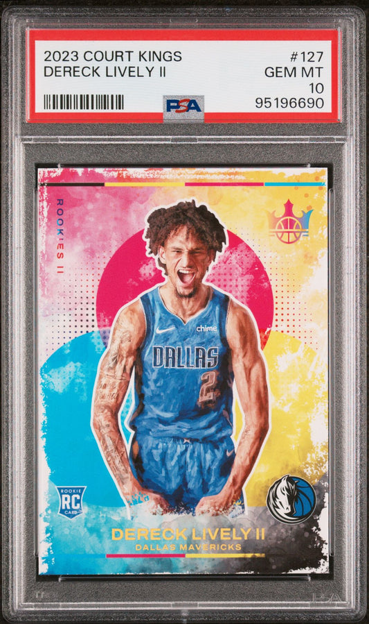 2023-24 Panini Court Kings #127 Dereck Lively II Rookie Card Rookies II PSA10 Gem Mint